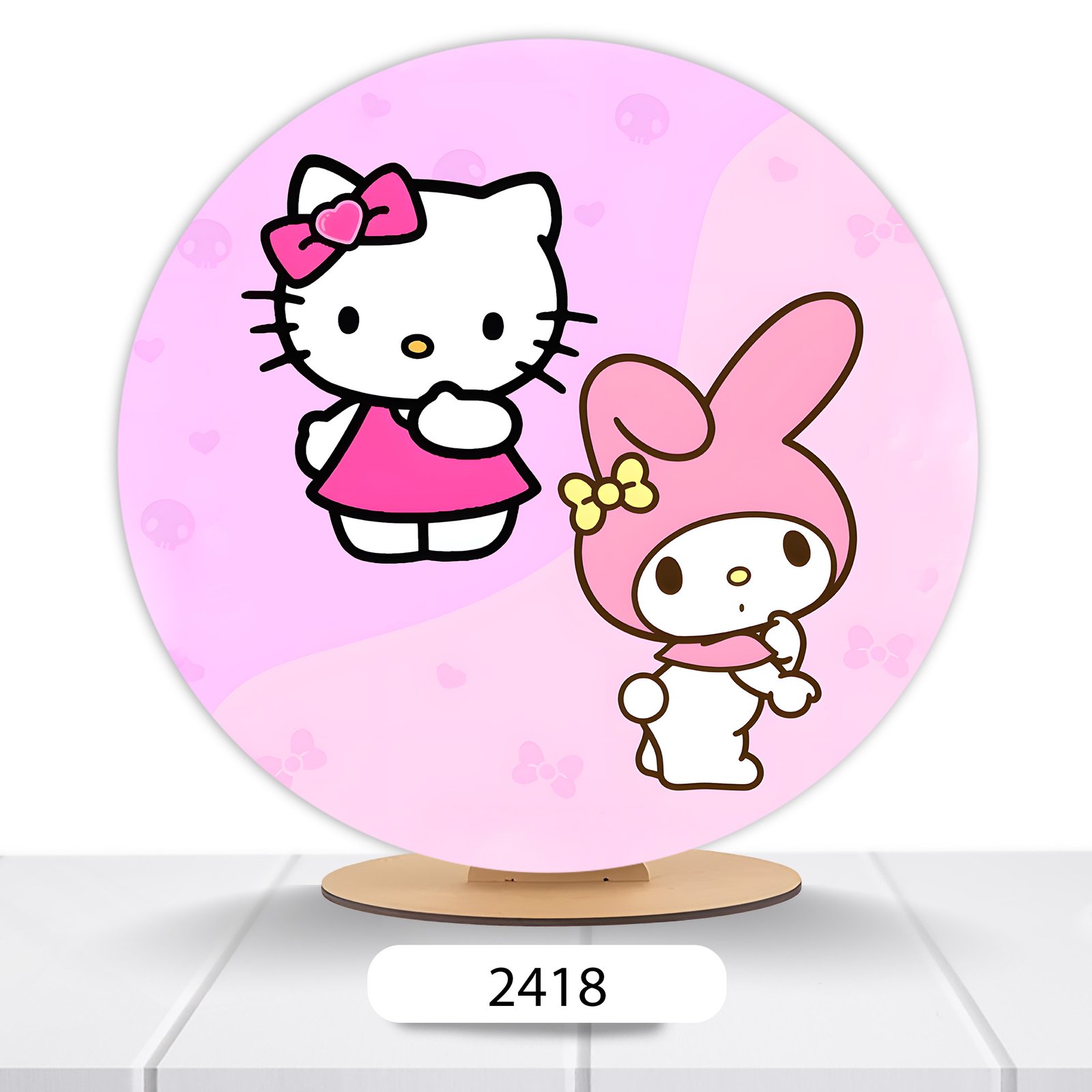 Painel Redondo Hello Kitty 50x50cm