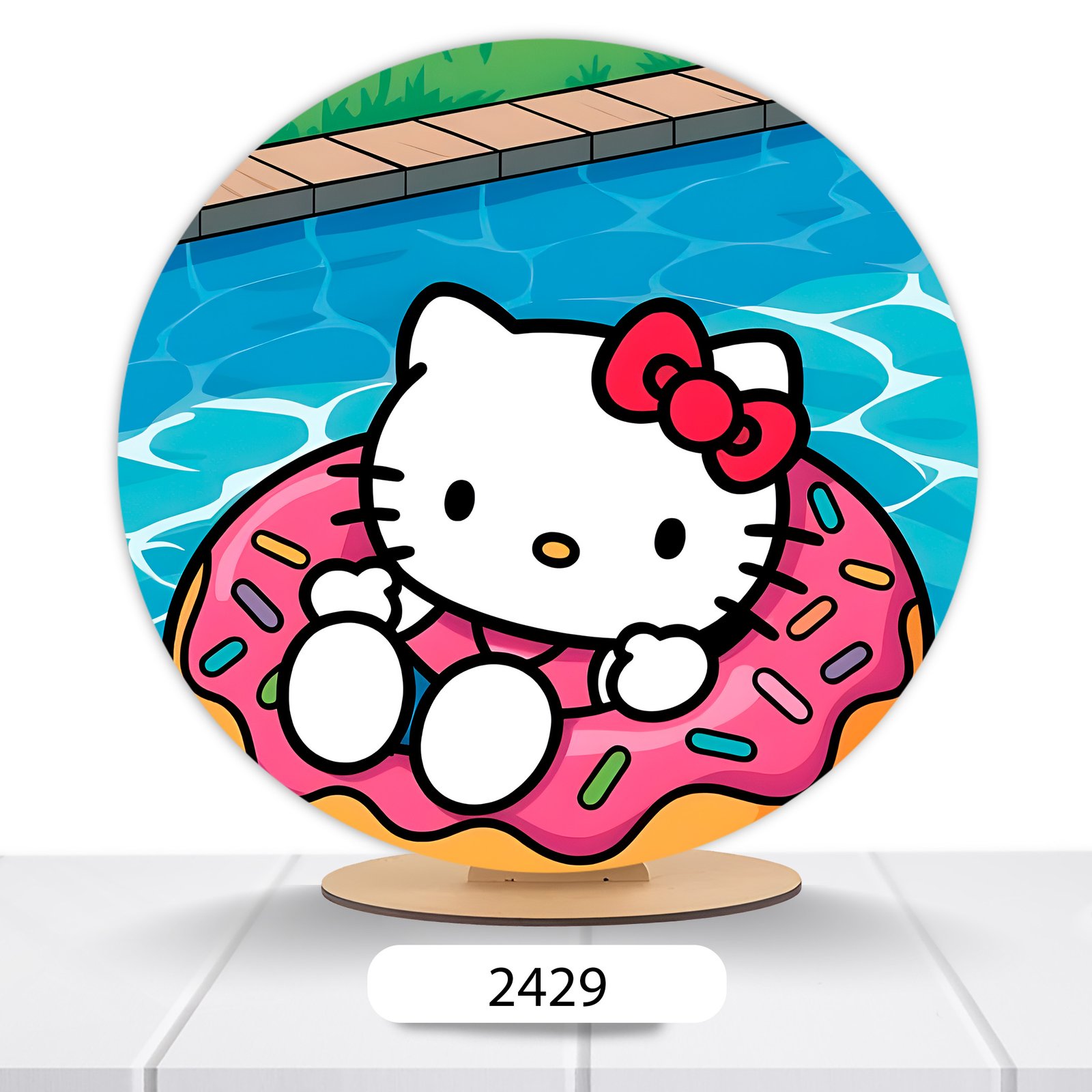 Painel Redondo Hello Kitty 50x50cm - Imagem 12