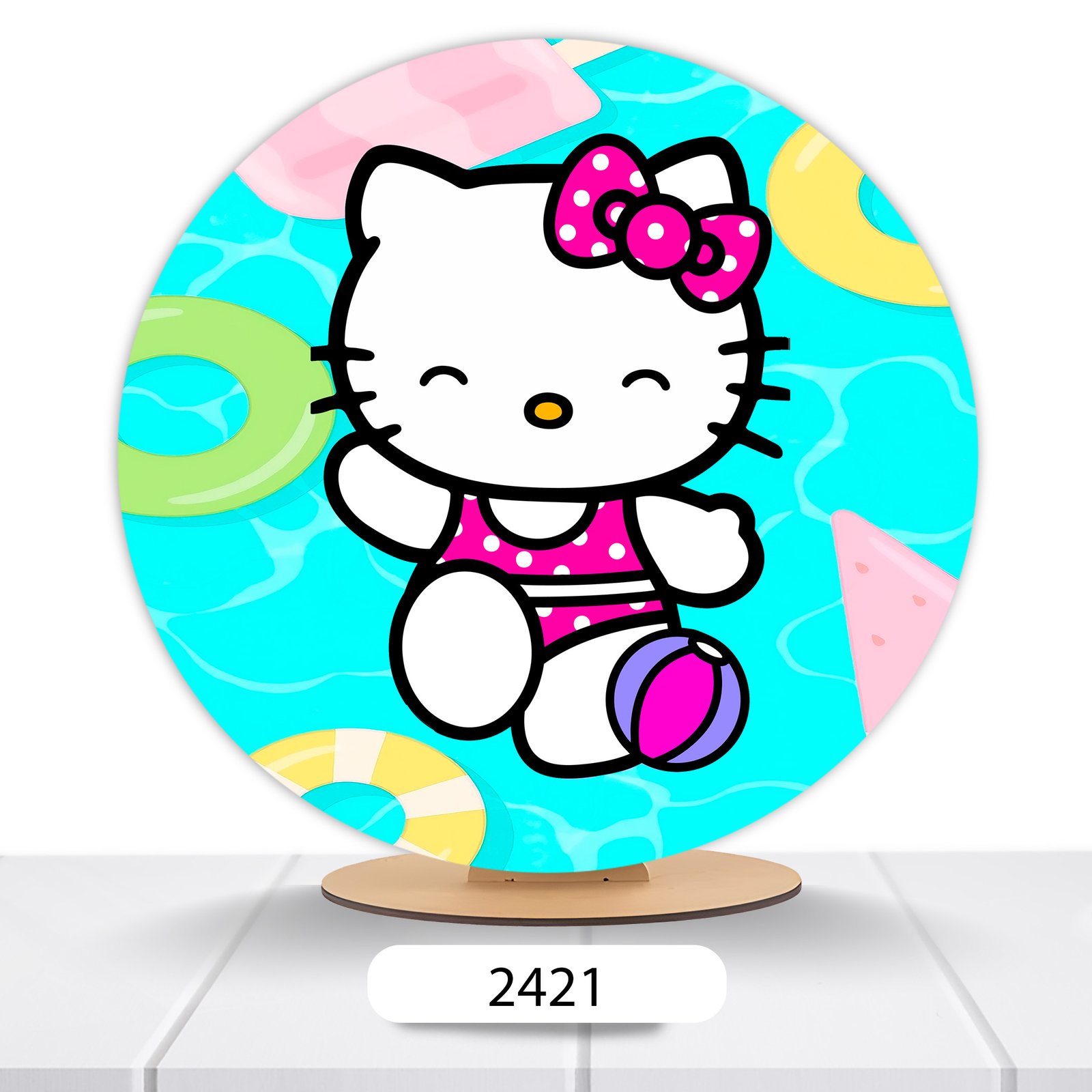 Painel Redondo Hello Kitty 50x50cm - Imagem 4