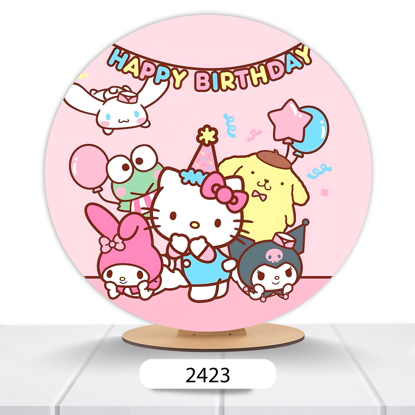 Painel Redondo Hello Kitty 50x50cm - Imagem 6
