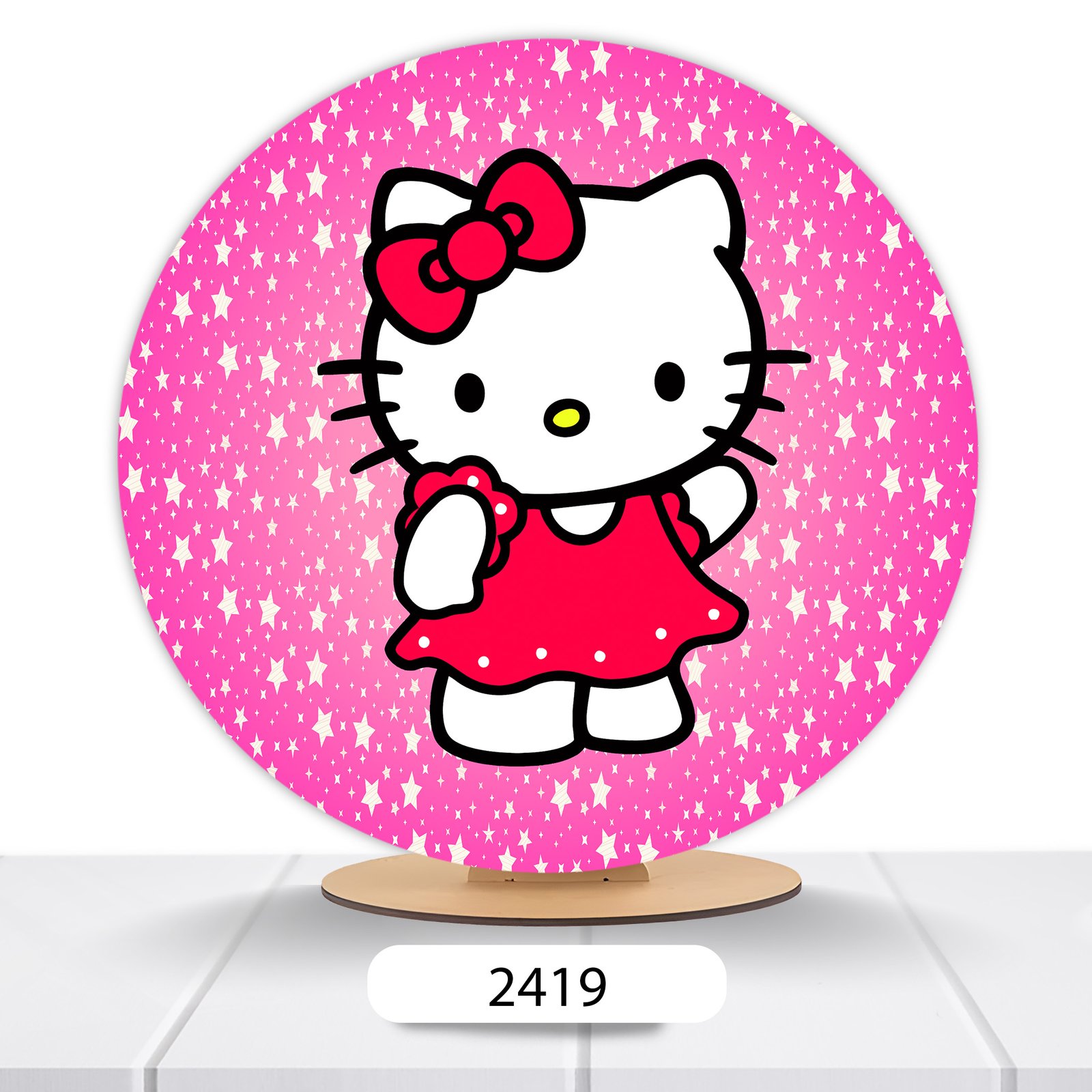 Painel Redondo Hello Kitty 50x50cm - Imagem 2
