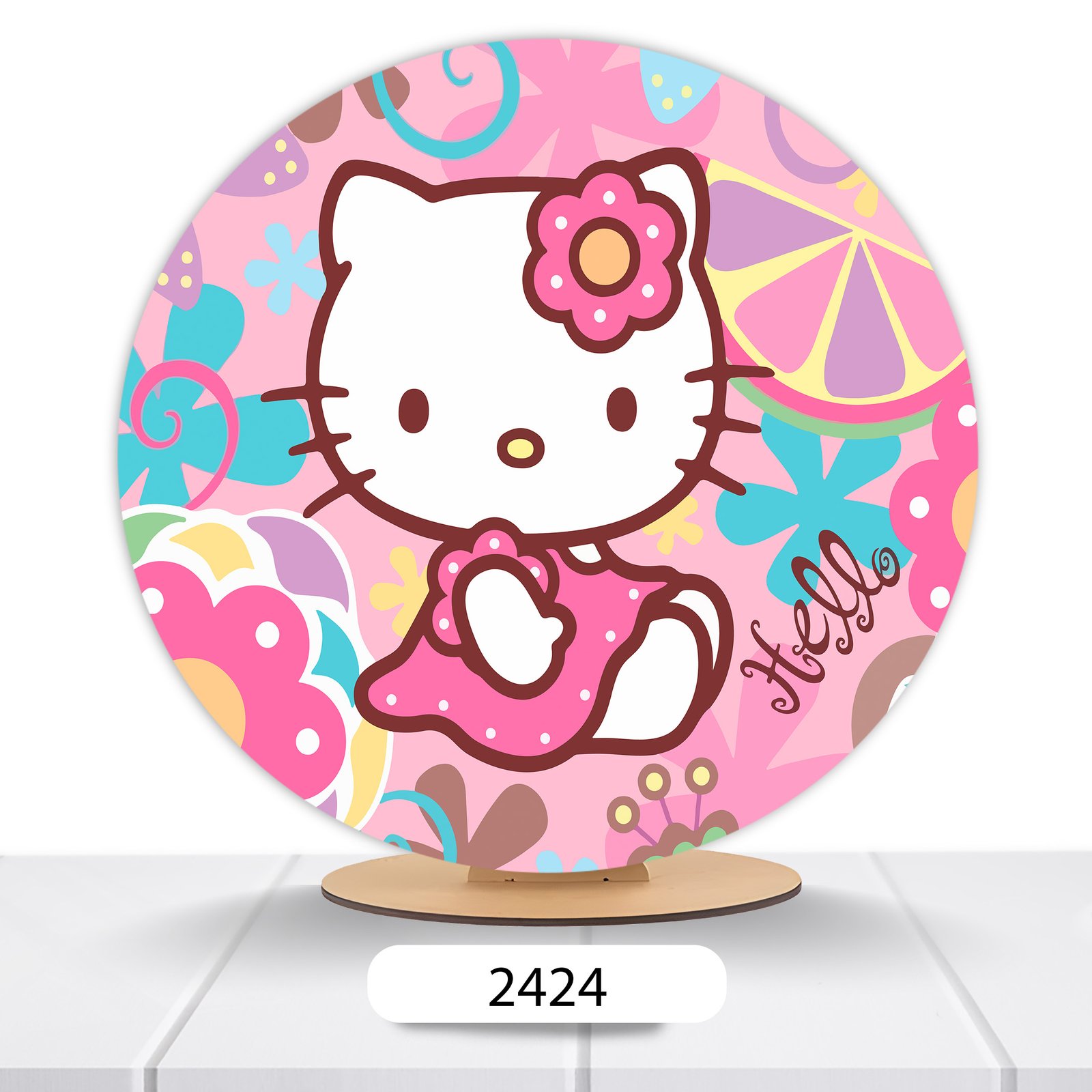 Painel Redondo Hello Kitty 50x50cm - Imagem 7