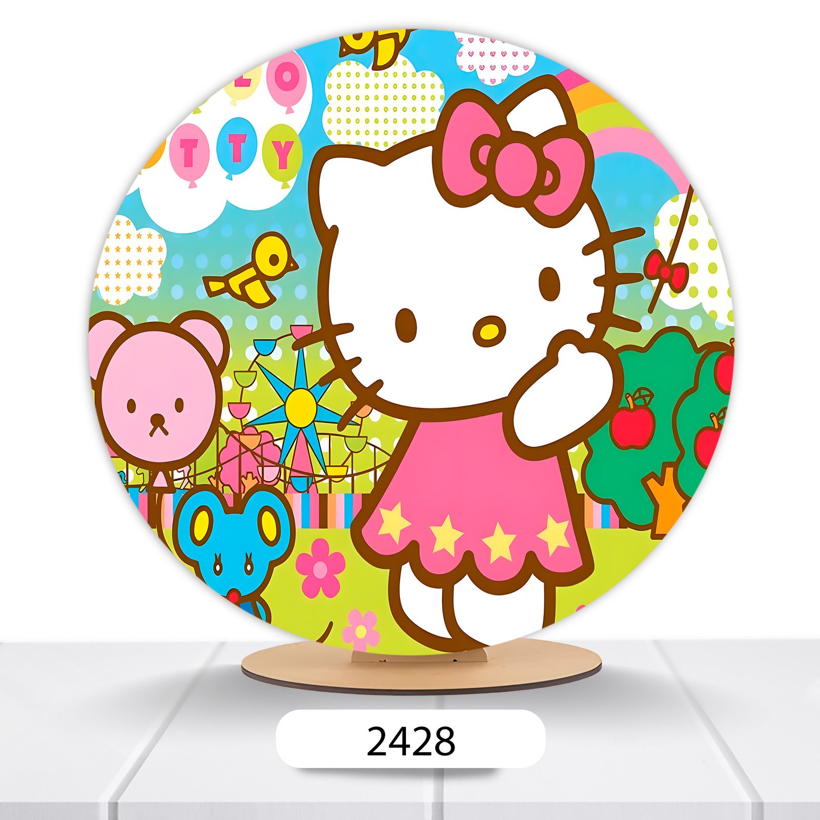 Painel Redondo Hello Kitty 50x50cm - Imagem 11