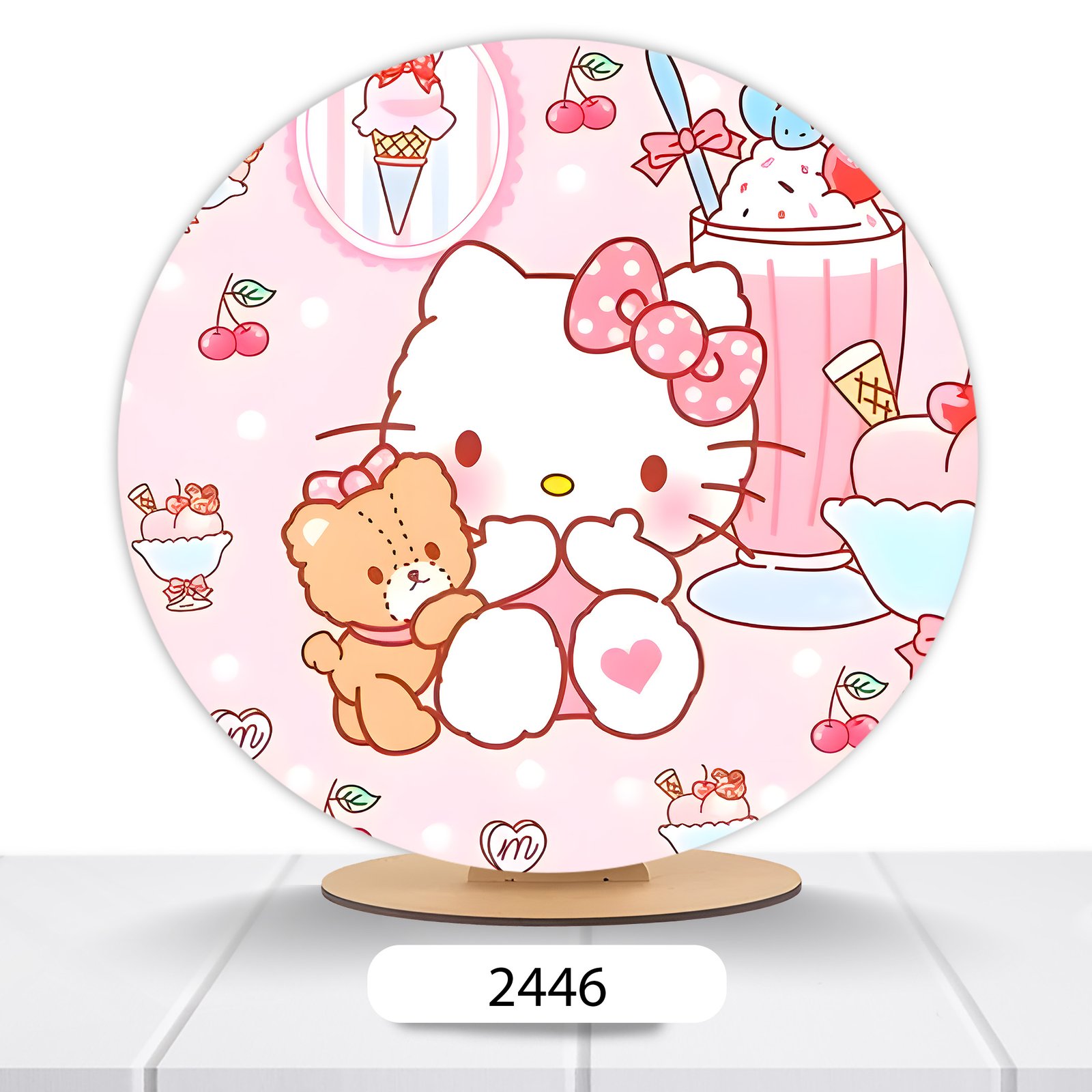 Painel Redondo Hello Kitty 50x50cm - Imagem 10