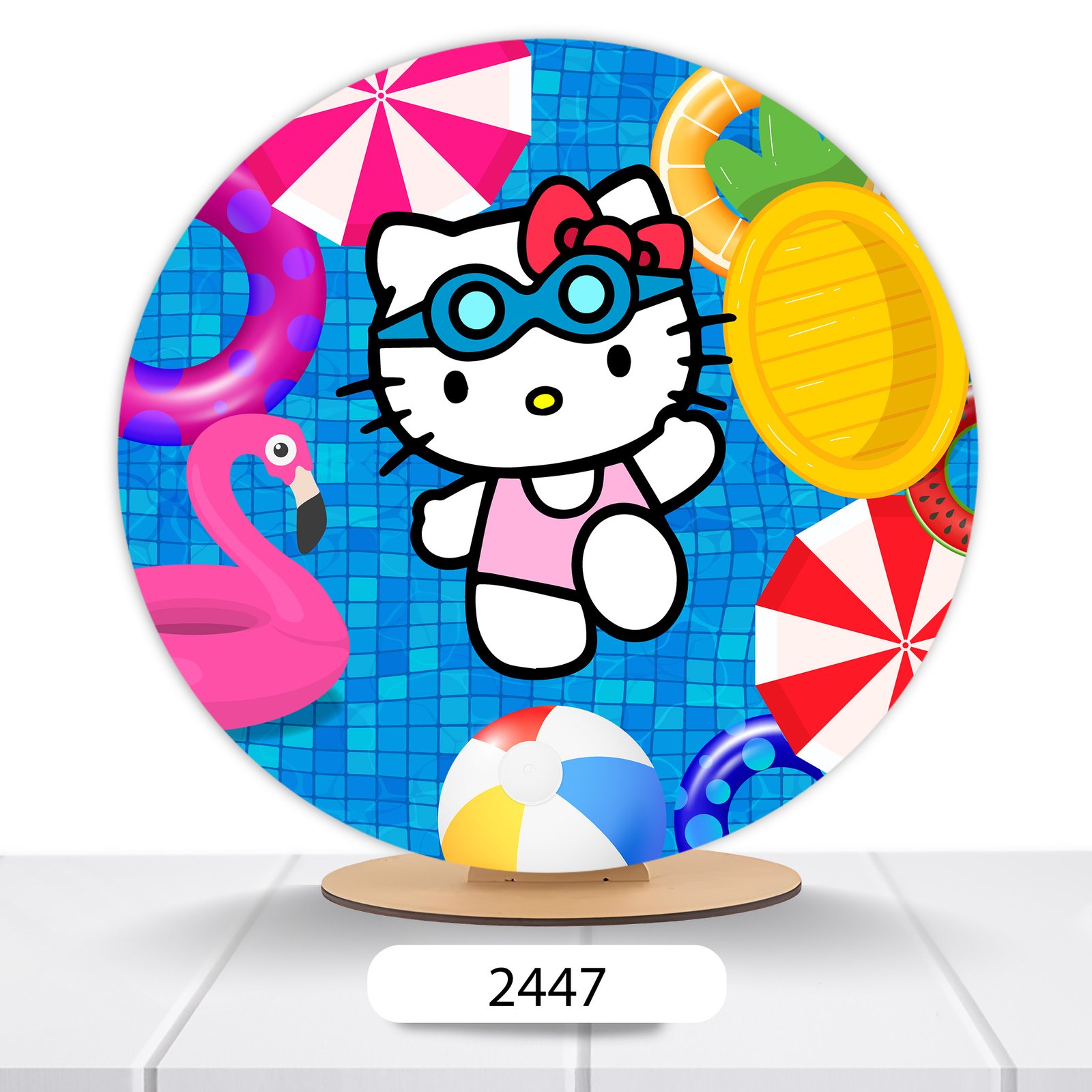 Painel Redondo Hello Kitty 50x50cm - Imagem 11