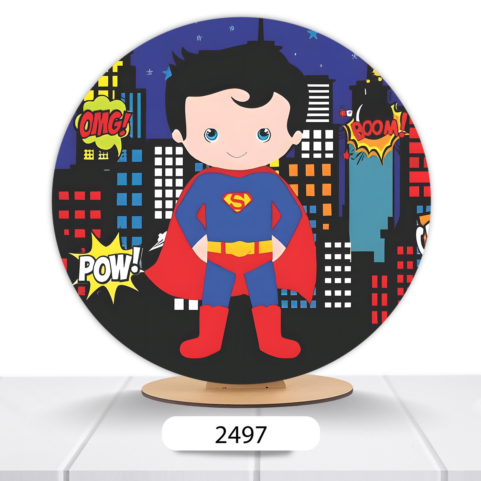 Painel Redondo Superman 50x50cm - Imagem 9