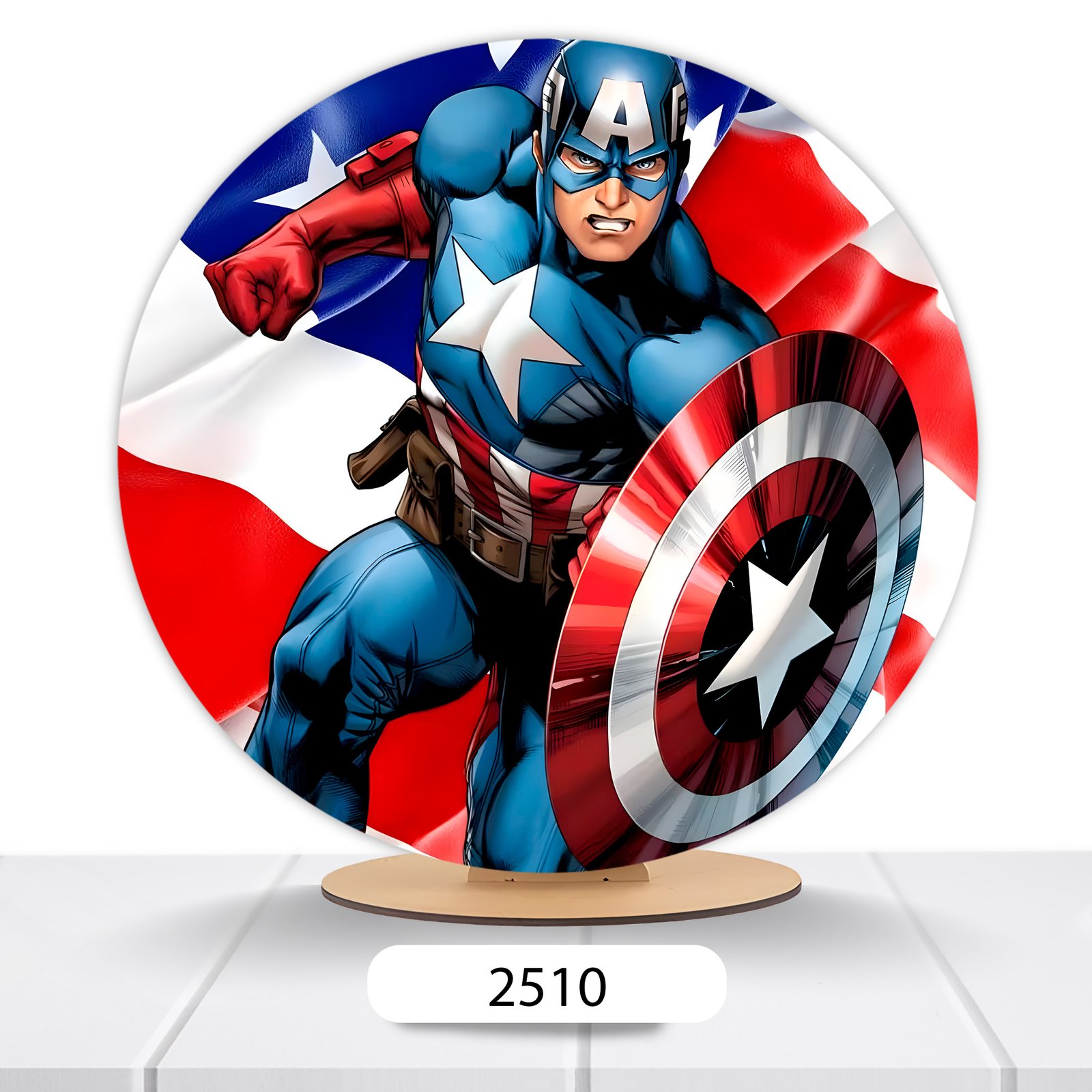 Painel Redondo Capitão America 50x50cm - Imagem 9