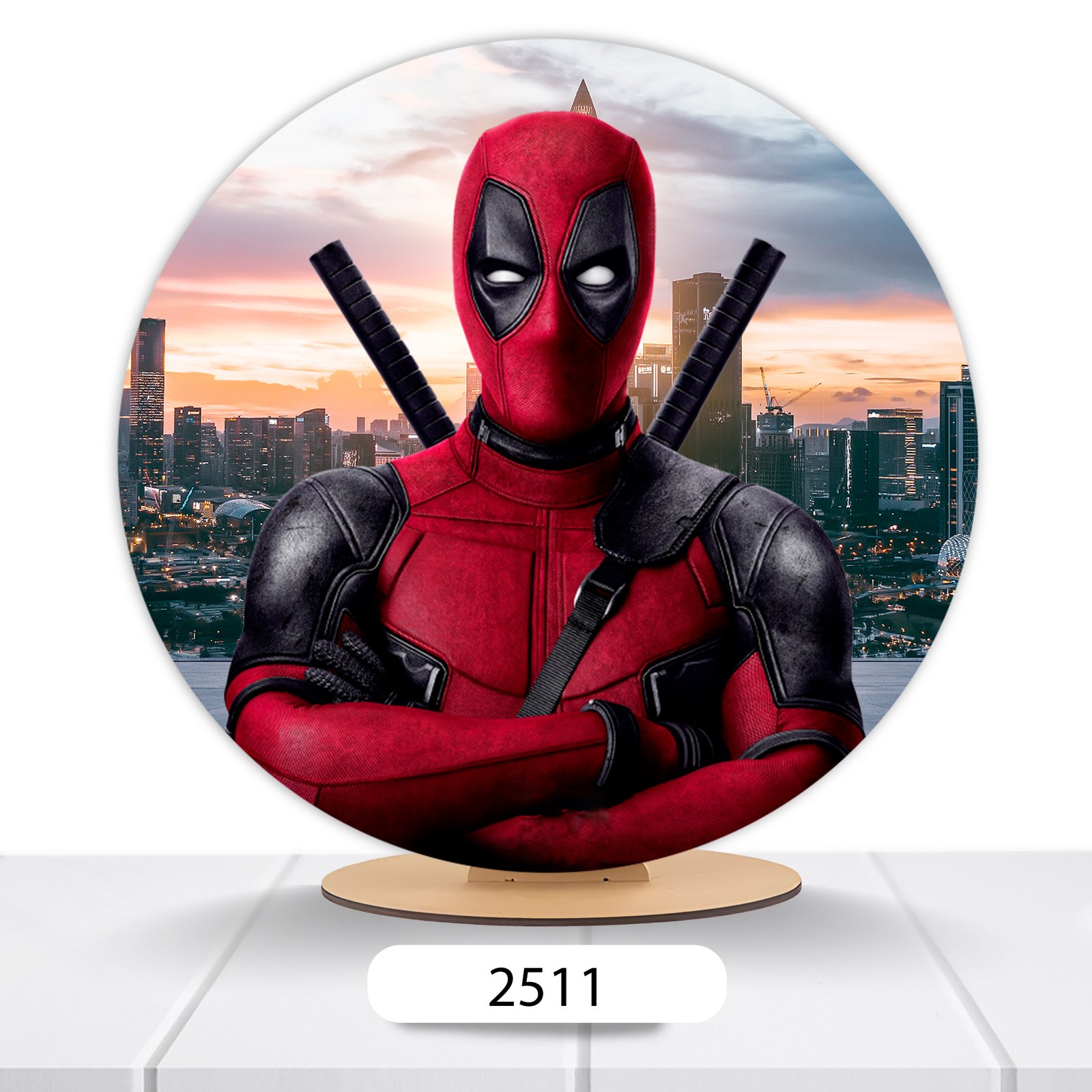Painel Redondo Deadpool 50x50cm
