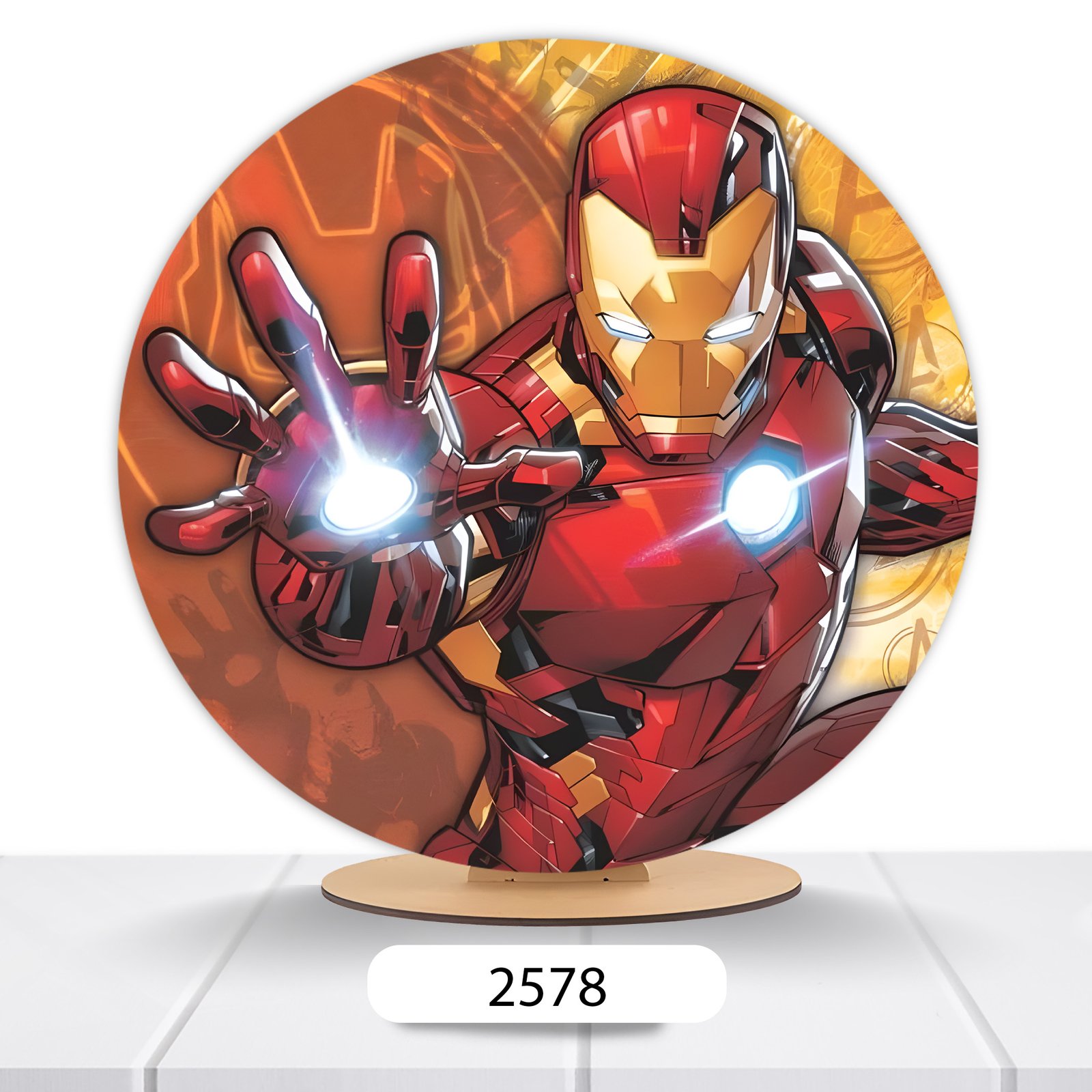 Painel Redondo Homem De Ferro 50x50cm - Imagem 4
