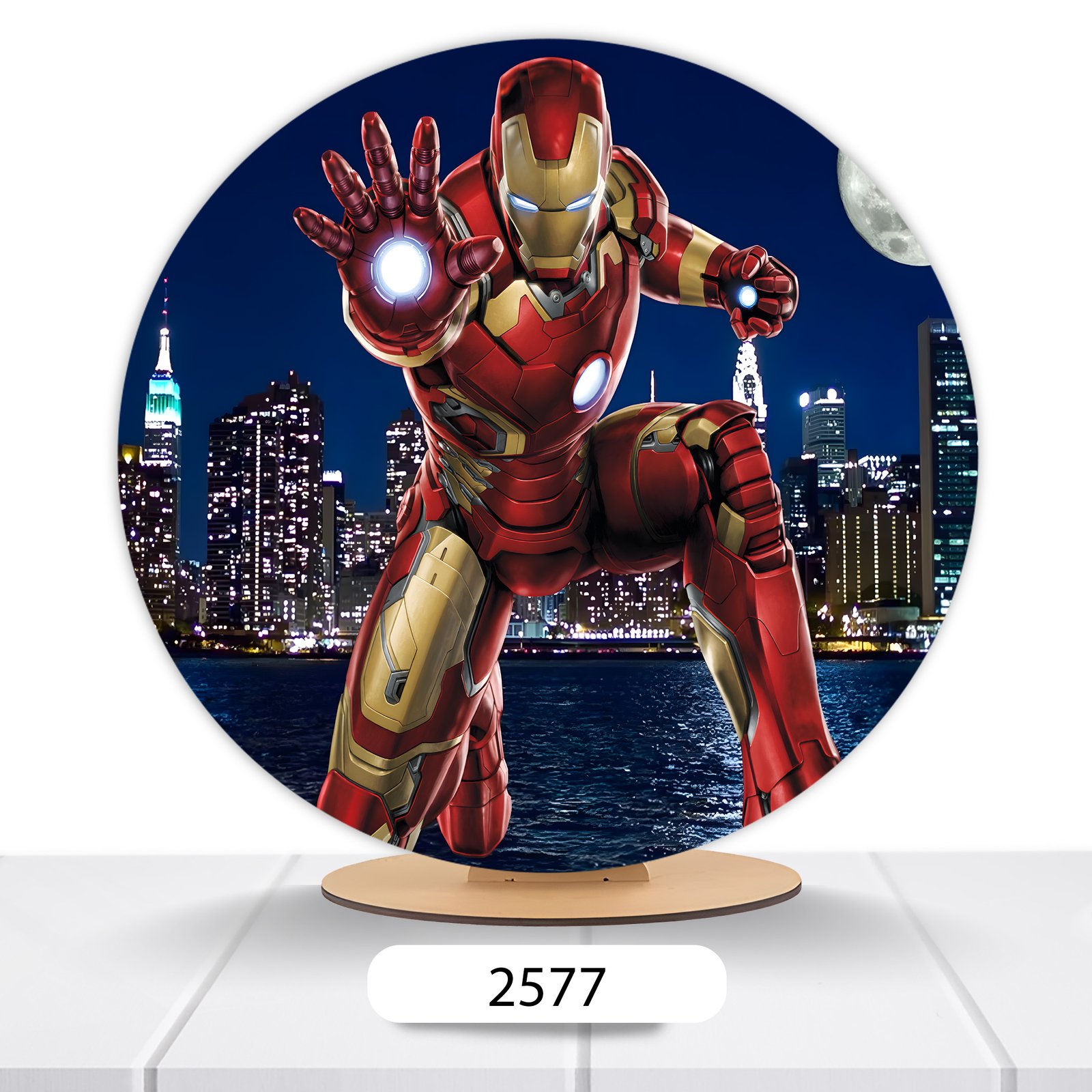 Painel Redondo Homem De Ferro 50x50cm - Imagem 3