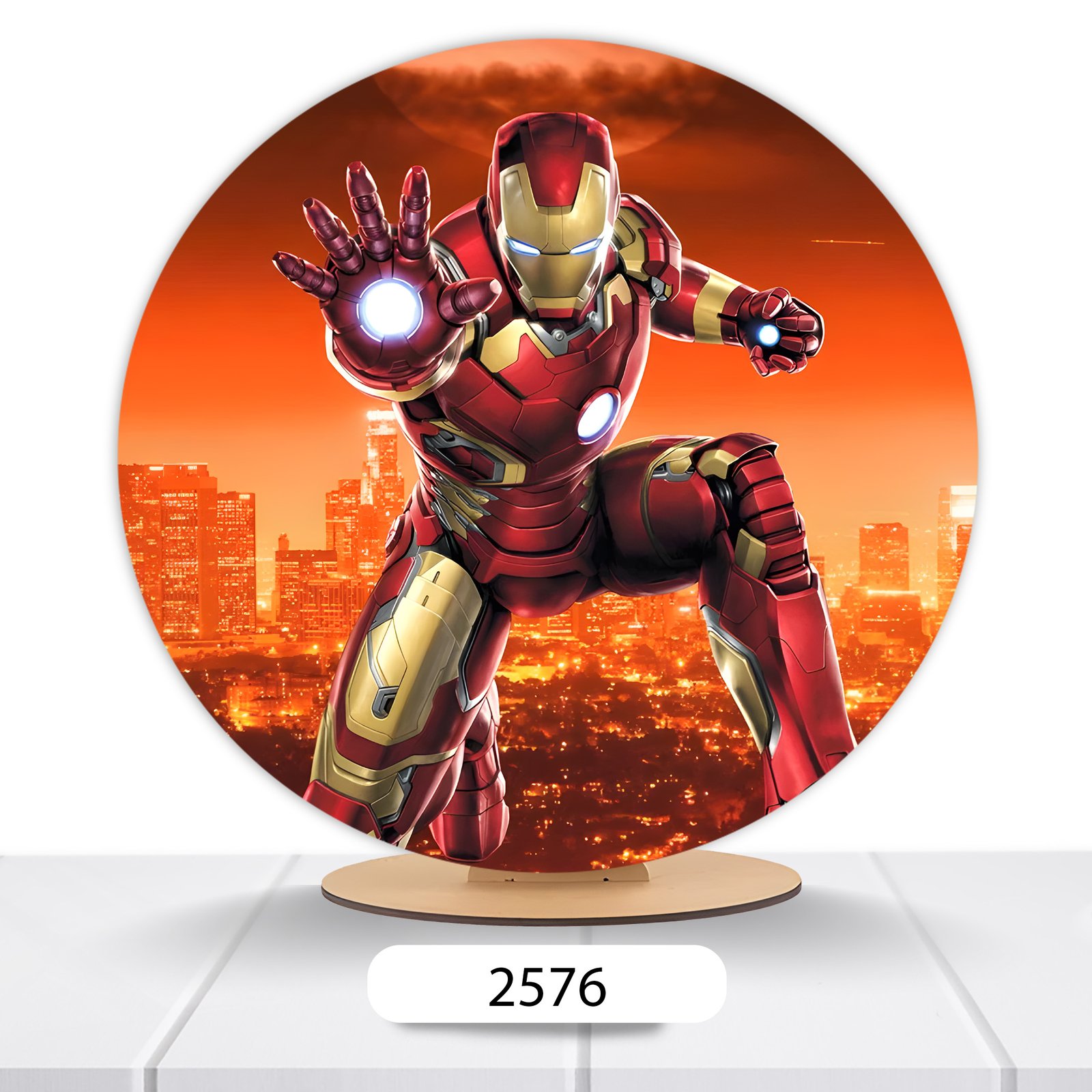 Painel Redondo Homem De Ferro 50x50cm - Imagem 2