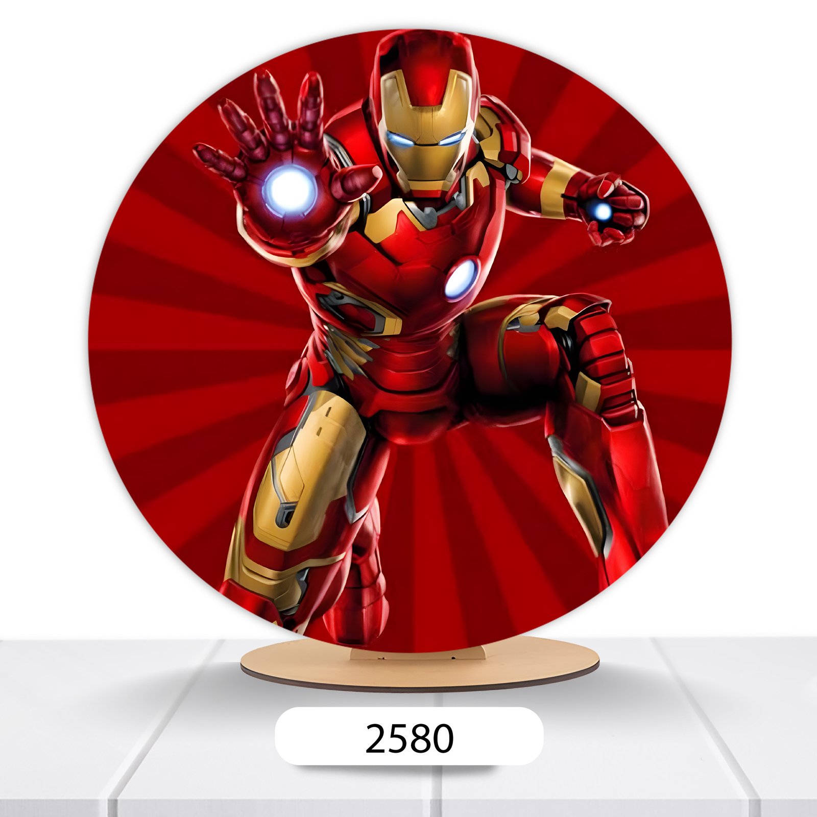 Painel Redondo Homem De Ferro 50x50cm - Imagem 6