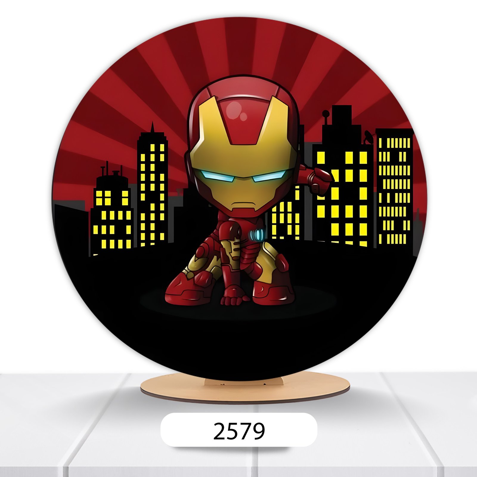 Painel Redondo Homem De Ferro 50x50cm - Imagem 5