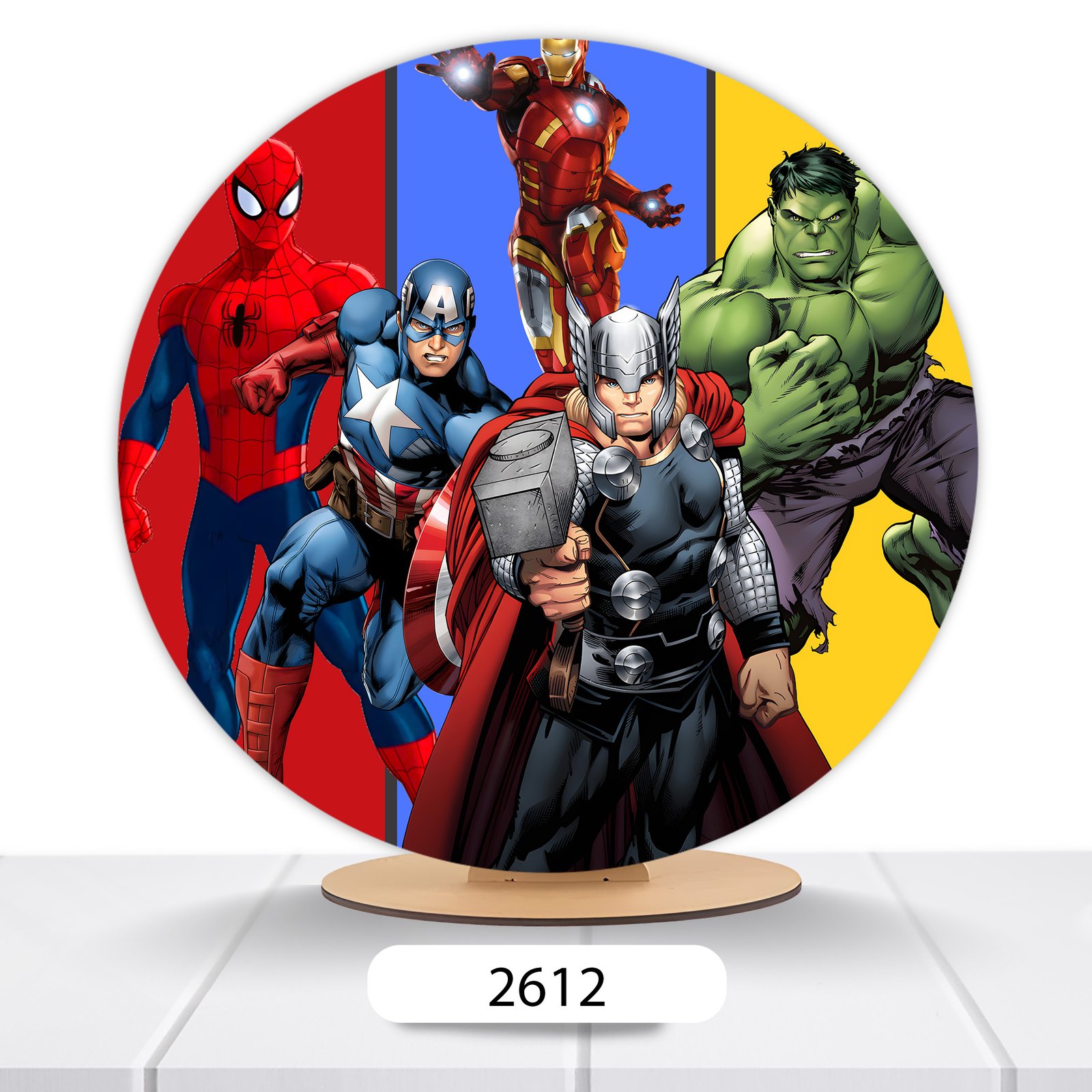 Painel Redondo Heróis 50x50cm - Imagem 6