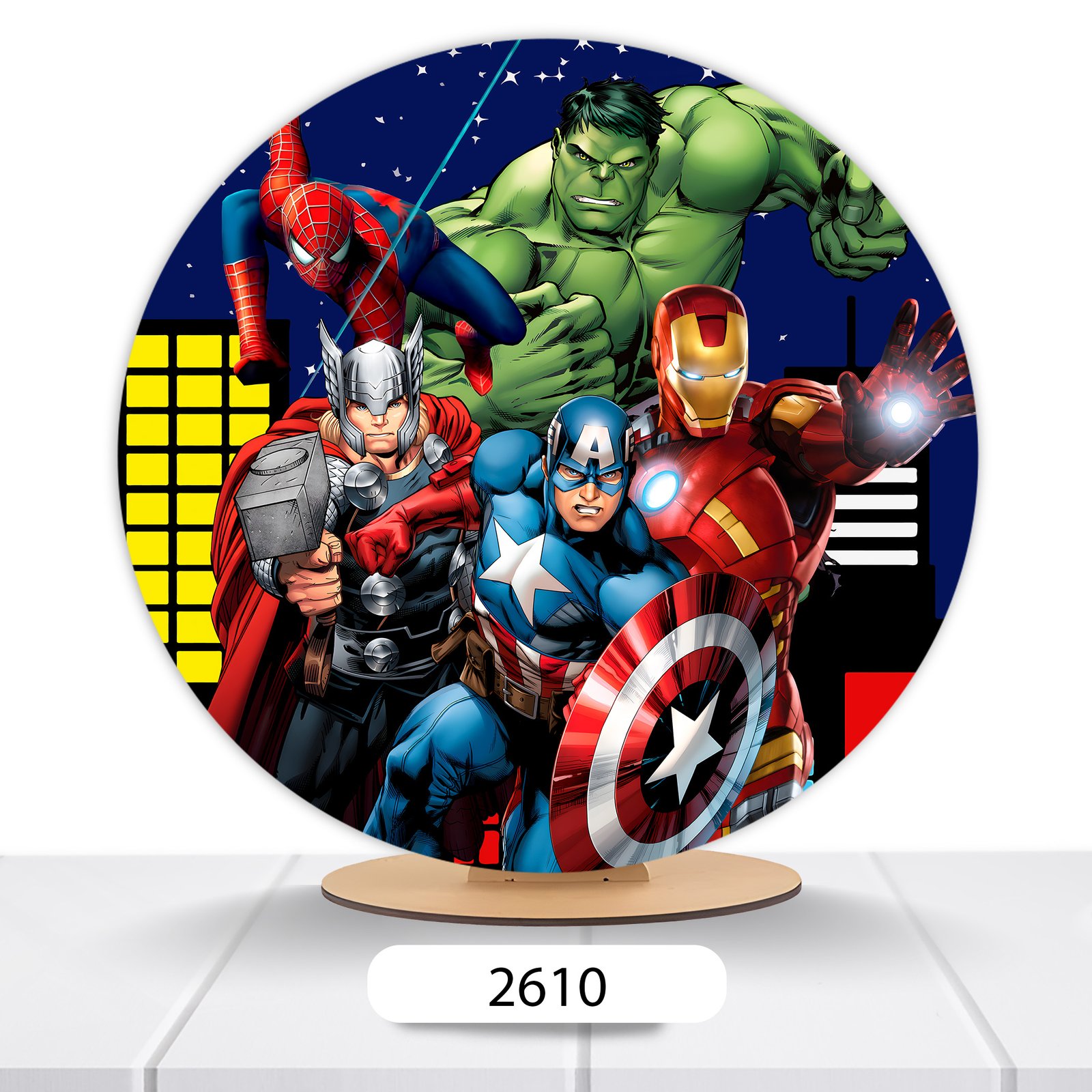 Painel Redondo Heróis 50x50cm - Imagem 4
