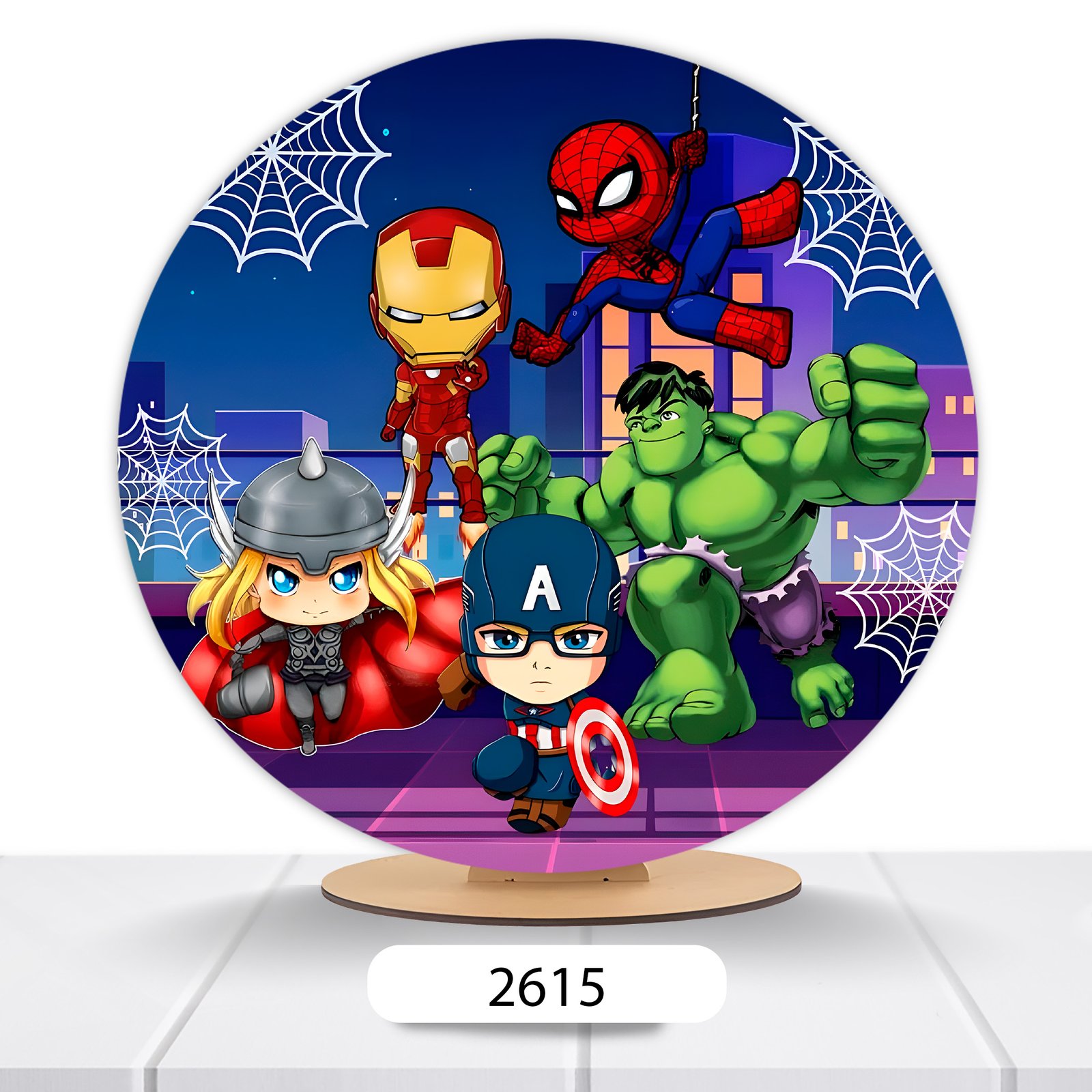 Painel Redondo Heróis 50x50cm - Imagem 9