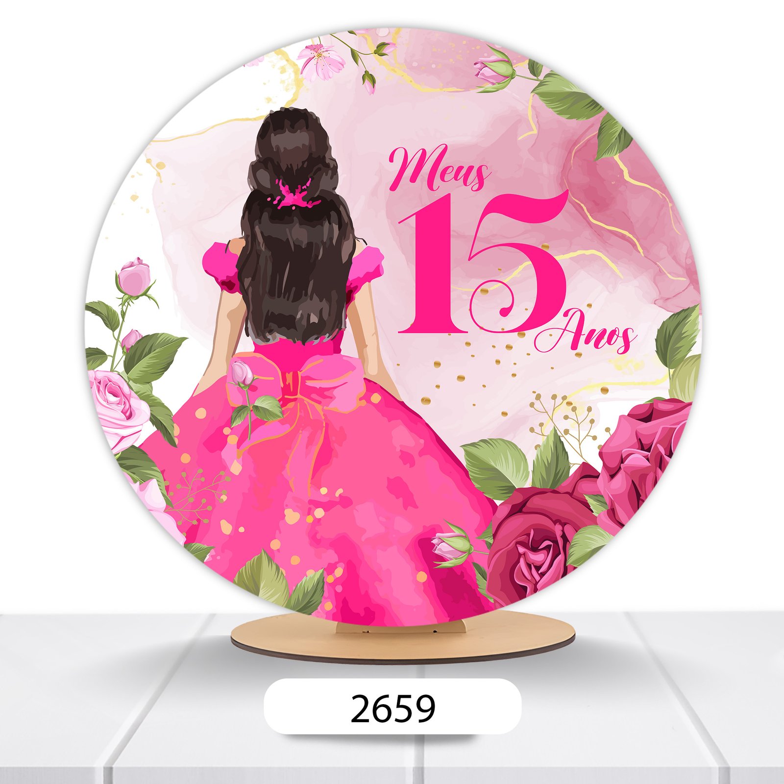 Painel Redondo 15 Anos 50x50cm - Imagem 2