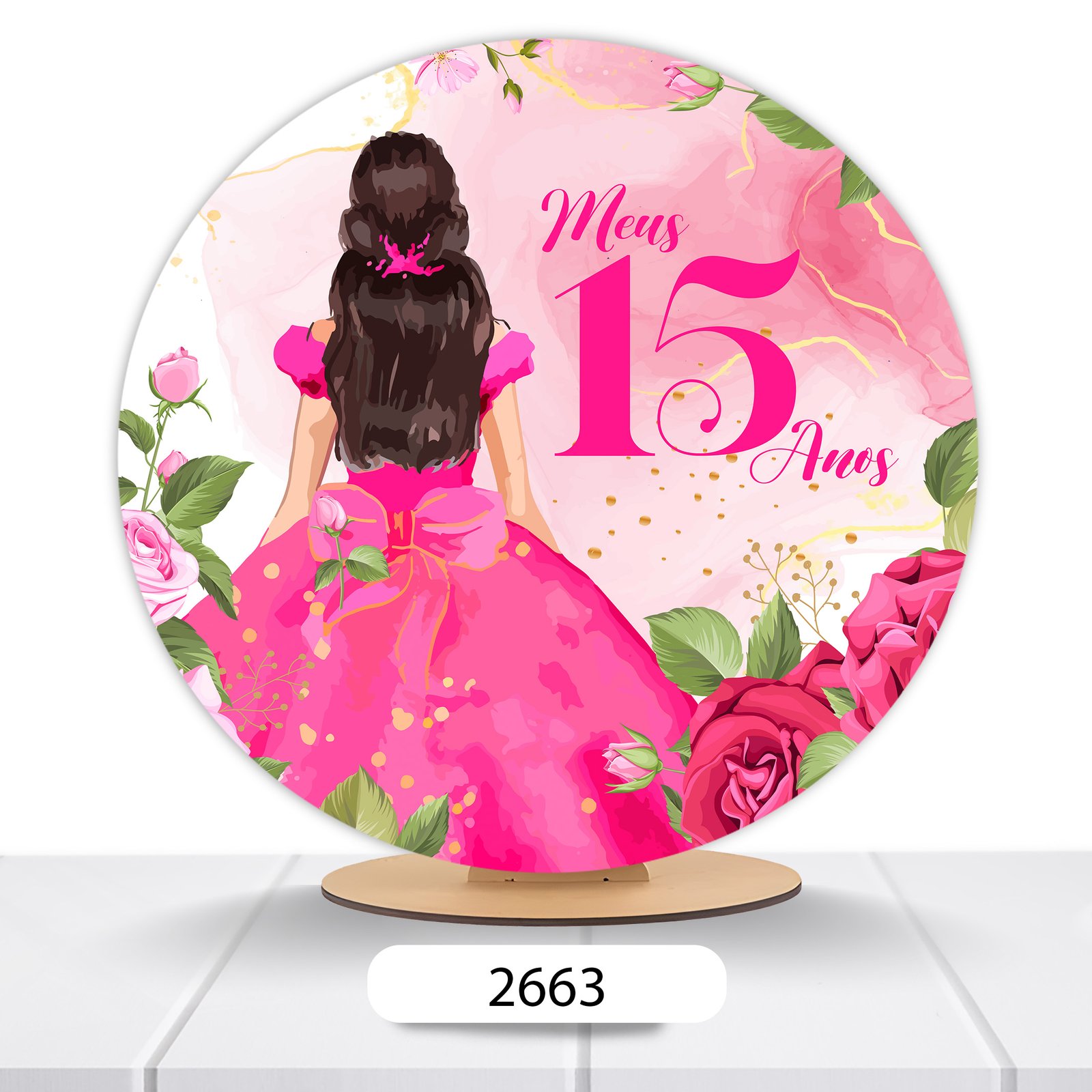 Painel Redondo 15 Anos 50x50cm - Imagem 6