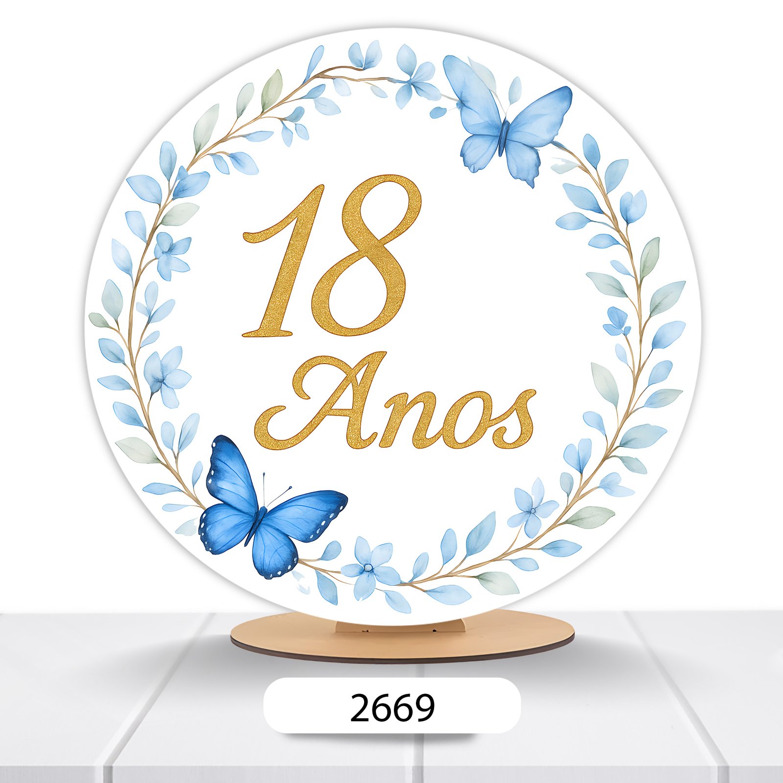 Painel Redondo 18 Anos 50x50cm