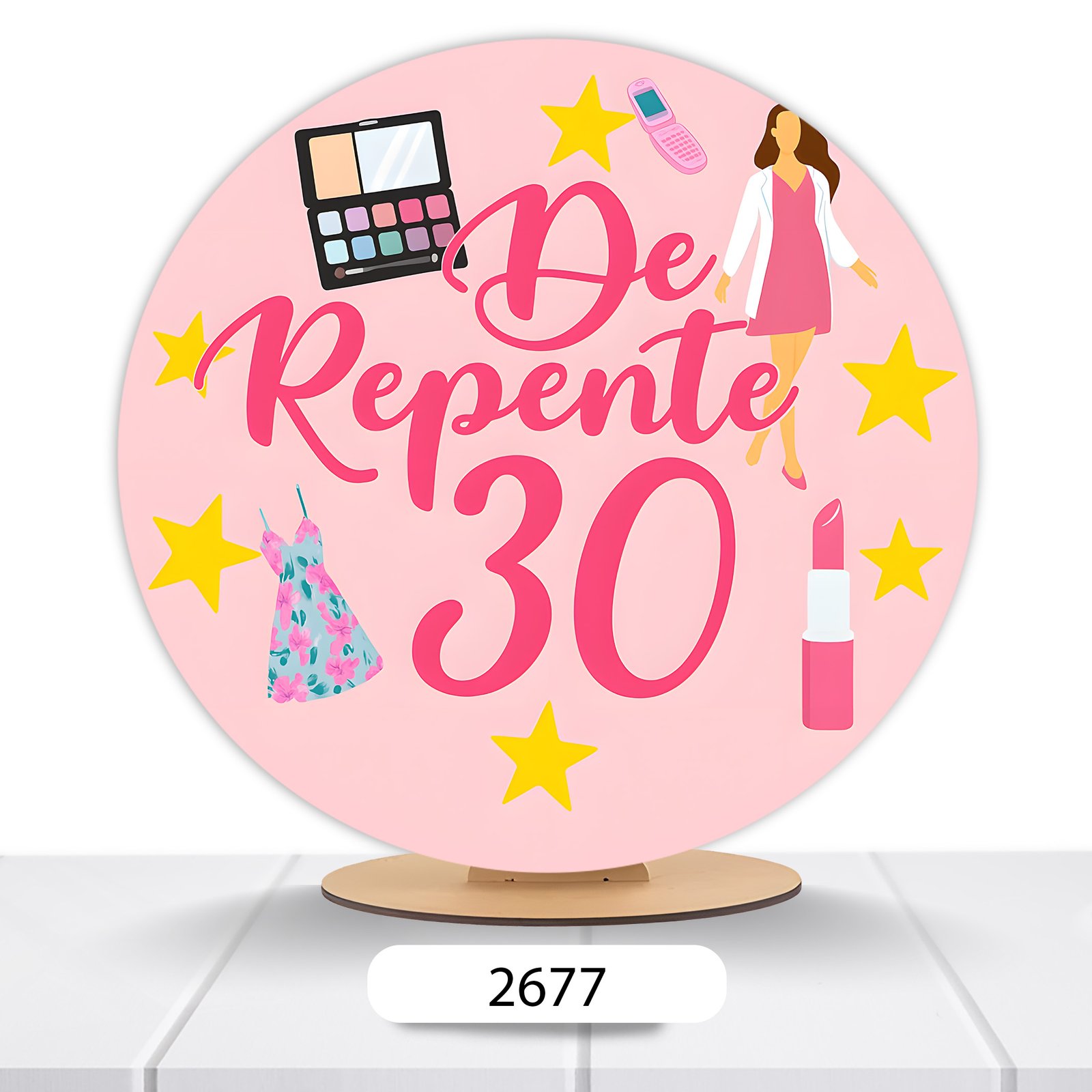 Painel Redondo 30 Anos 50x50cm - Imagem 5