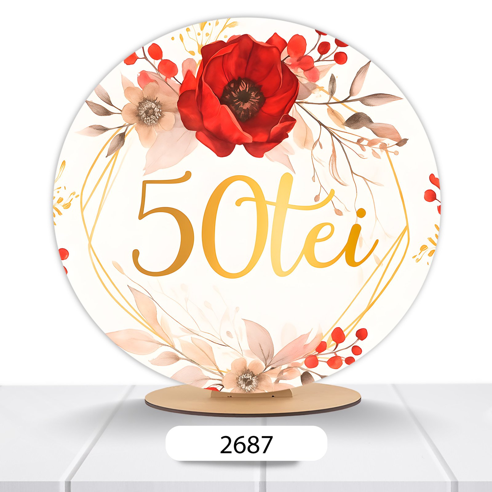 Painel Redondo 50 Anos 50x50cm - Imagem 2