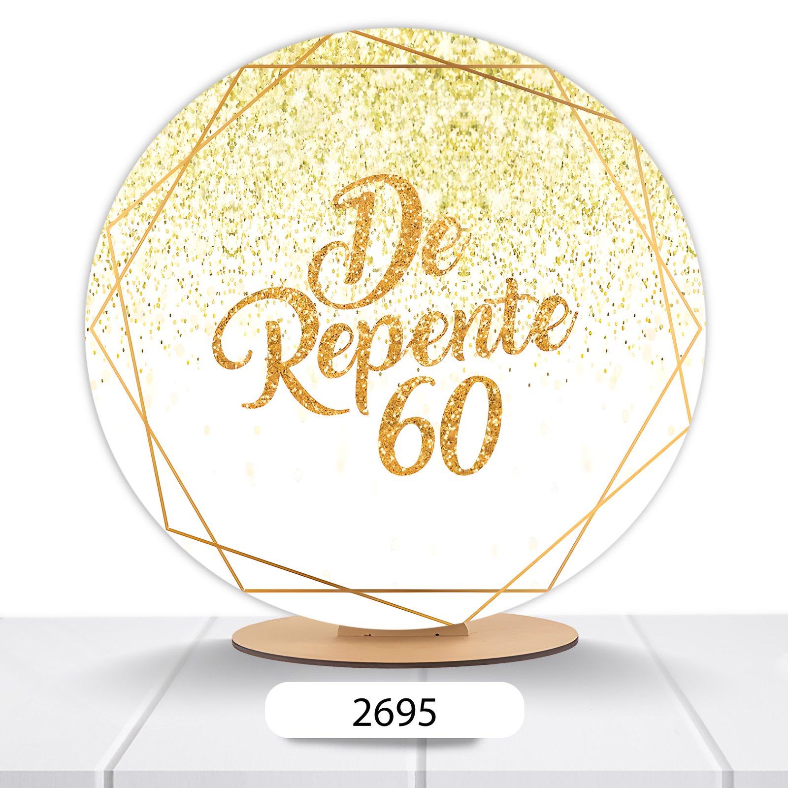 Painel Redondo 60 Anos 50x50cm - Imagem 2