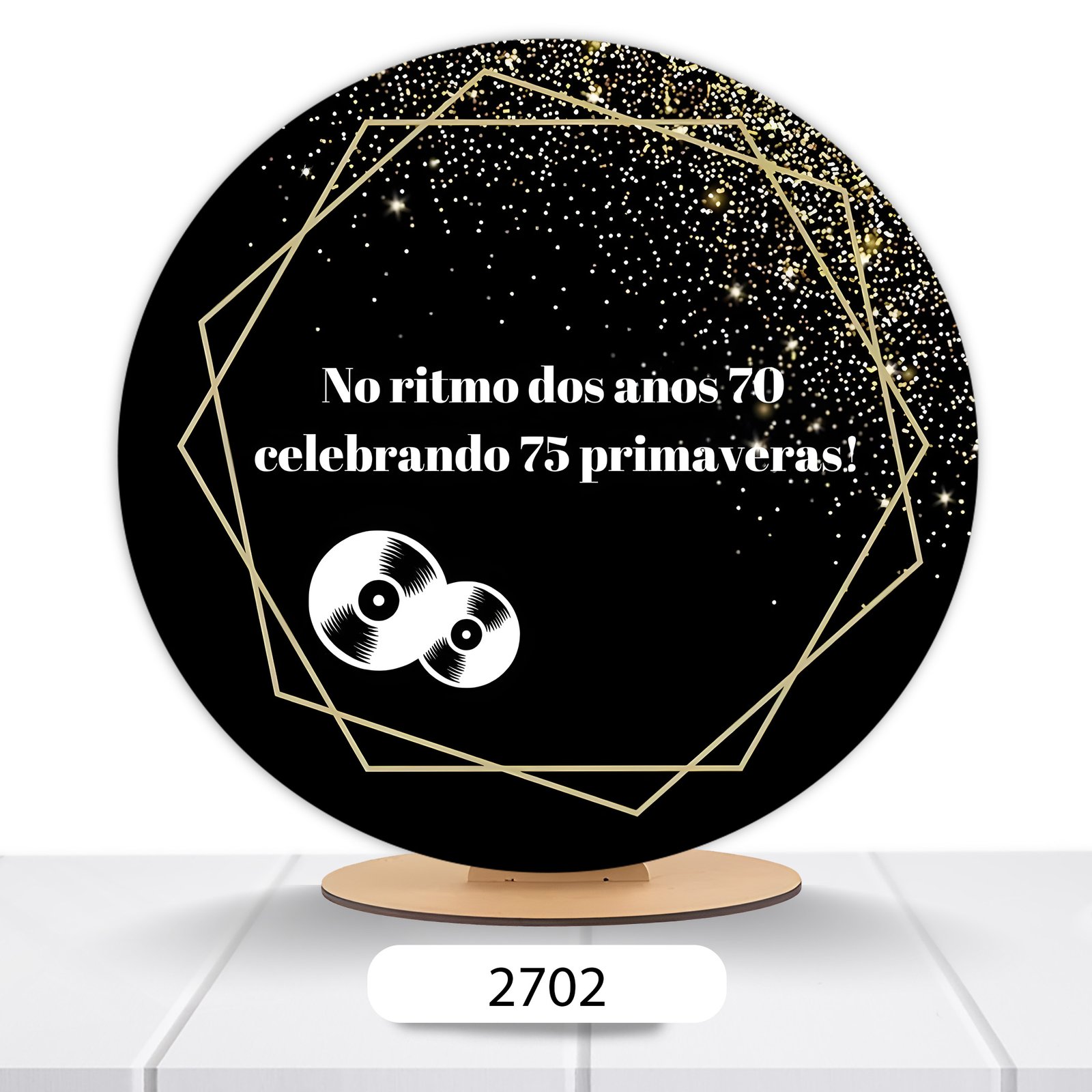 Painel Redondo 70 Anos 50x50cm - Imagem 3
