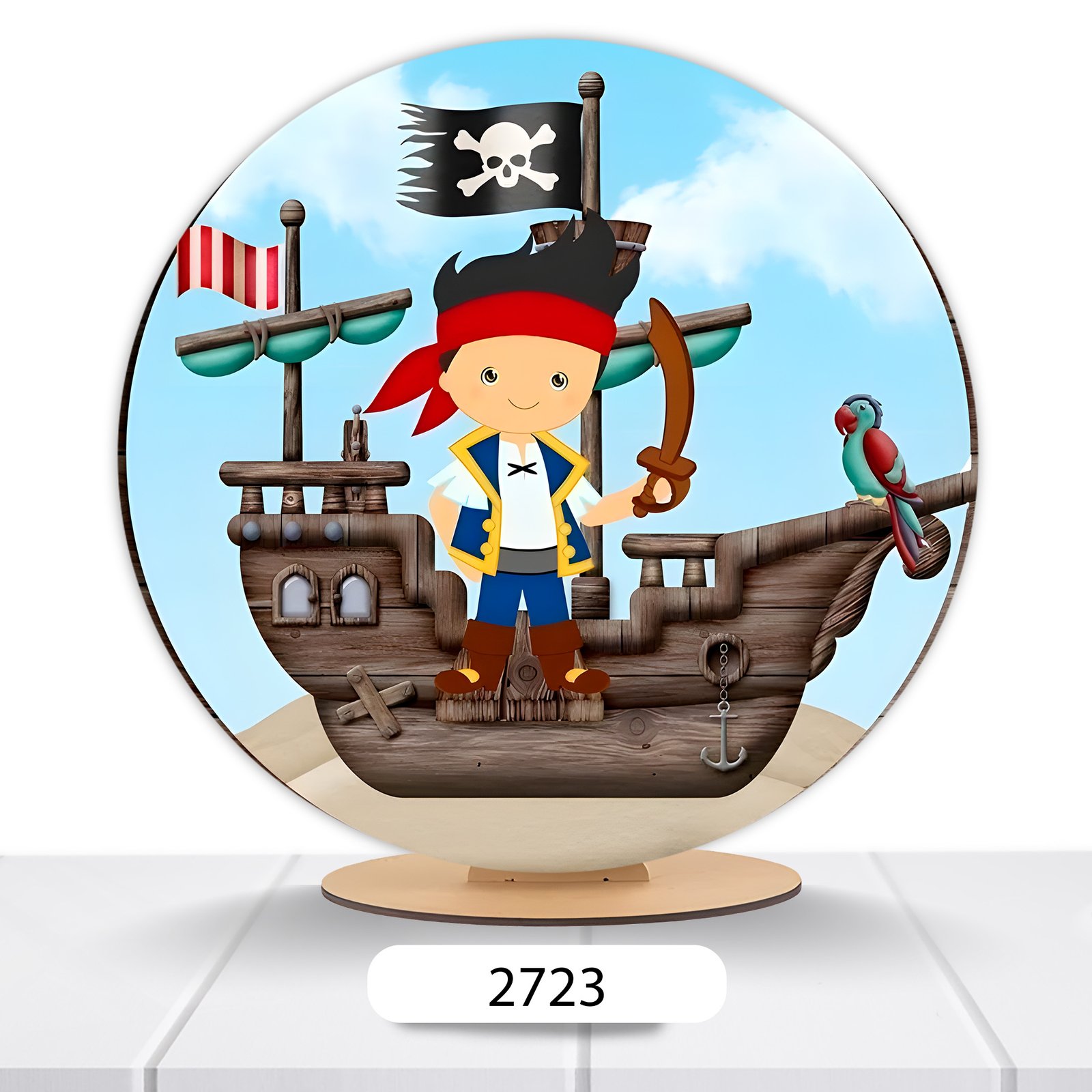 Painel Redondo Jake E Os Piratas Da Terra Do Nunca 50x50cm