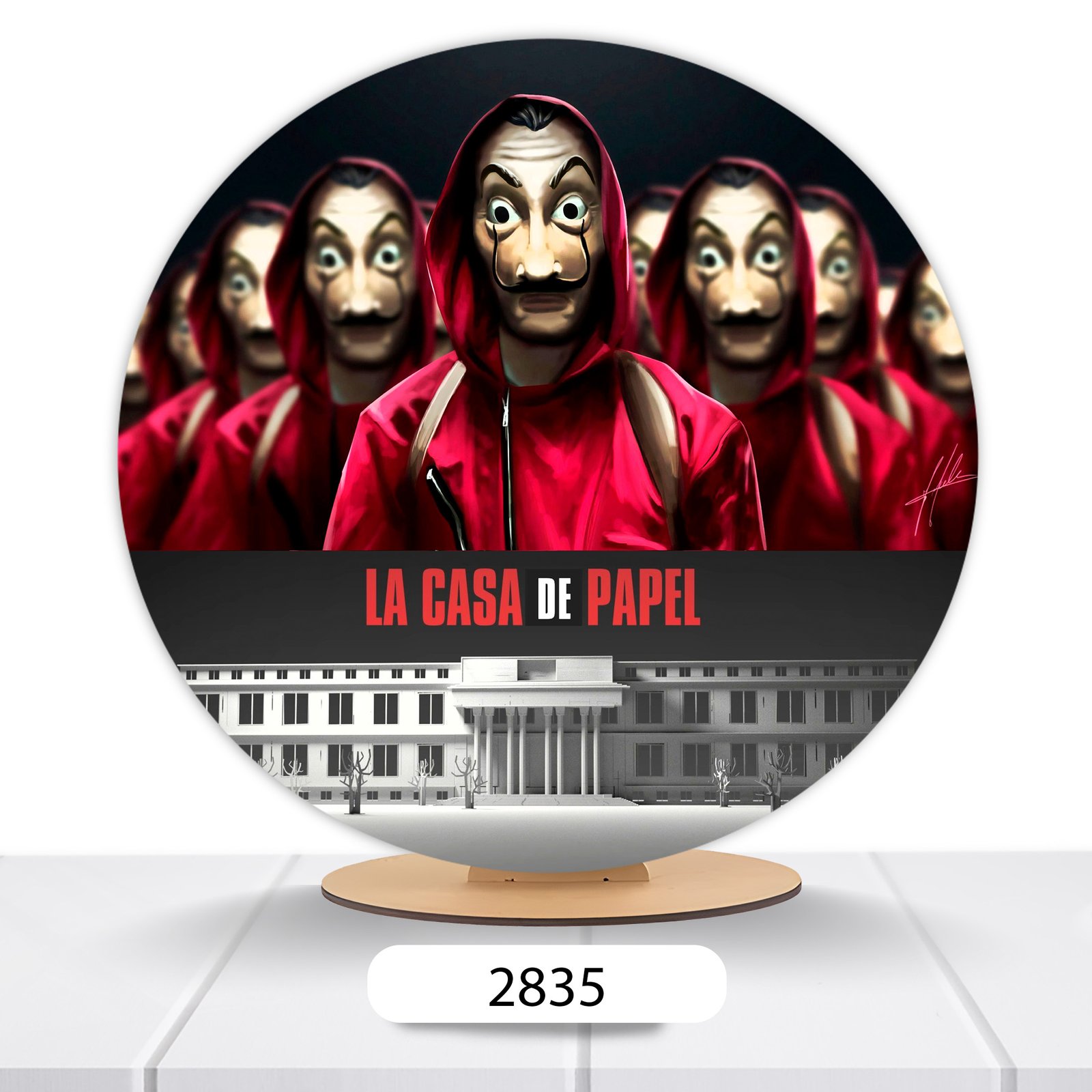Painel Redondo La Casa De Papel 50x50cm