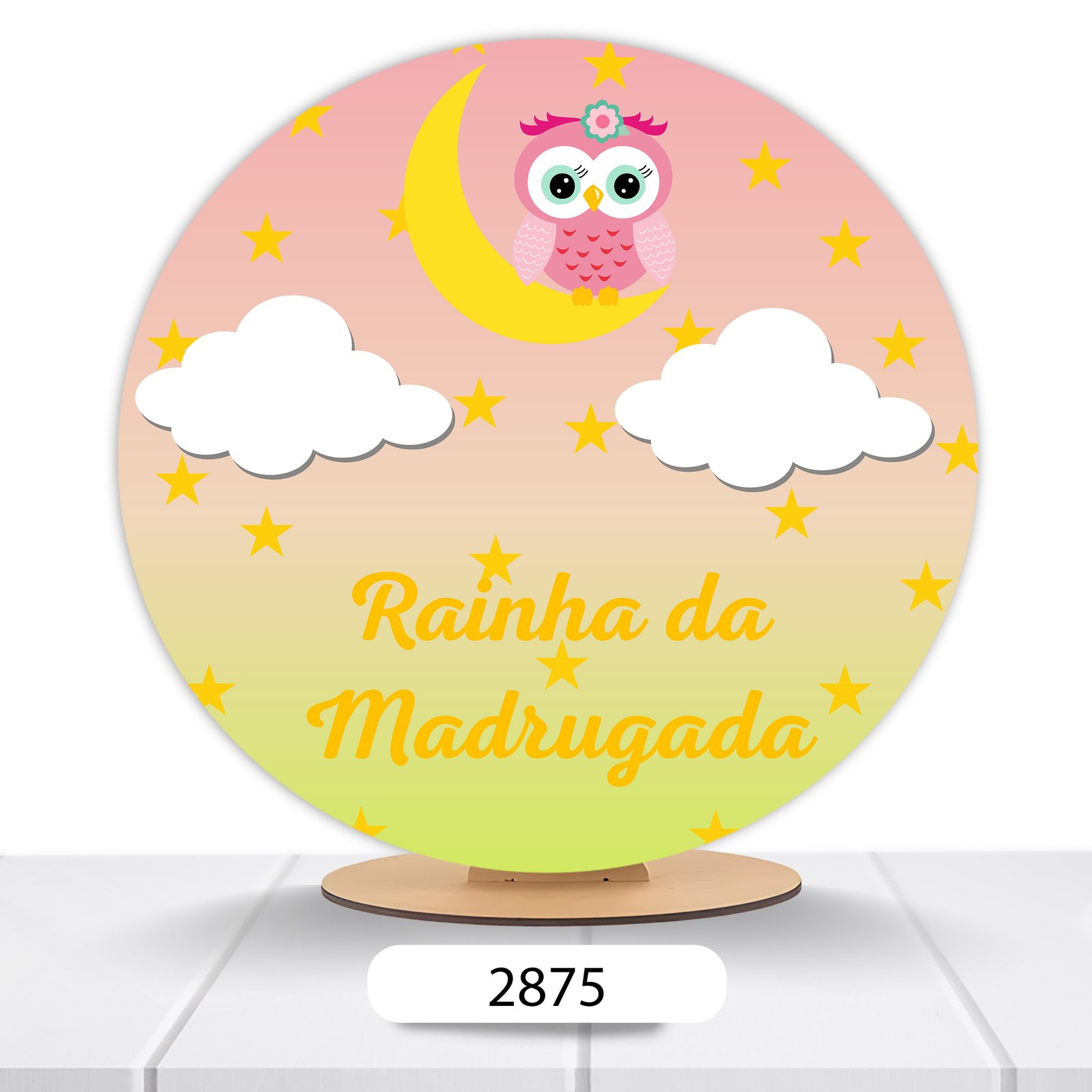 Painel Redondo Ladrão Do Sono Rei e Rainha Da Madrugada 50x50cm - Imagem 7