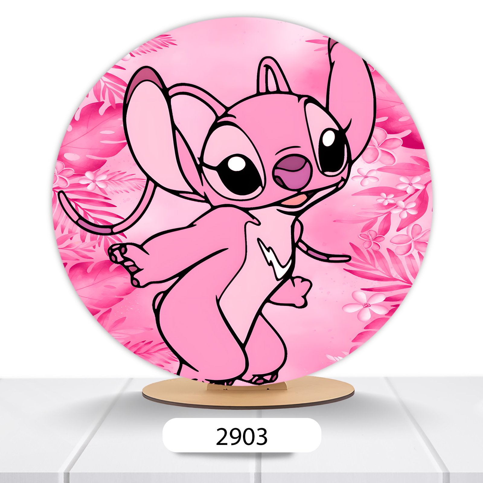 Painel Redondo Lilo E Stitch 50x50cm - Imagem 12