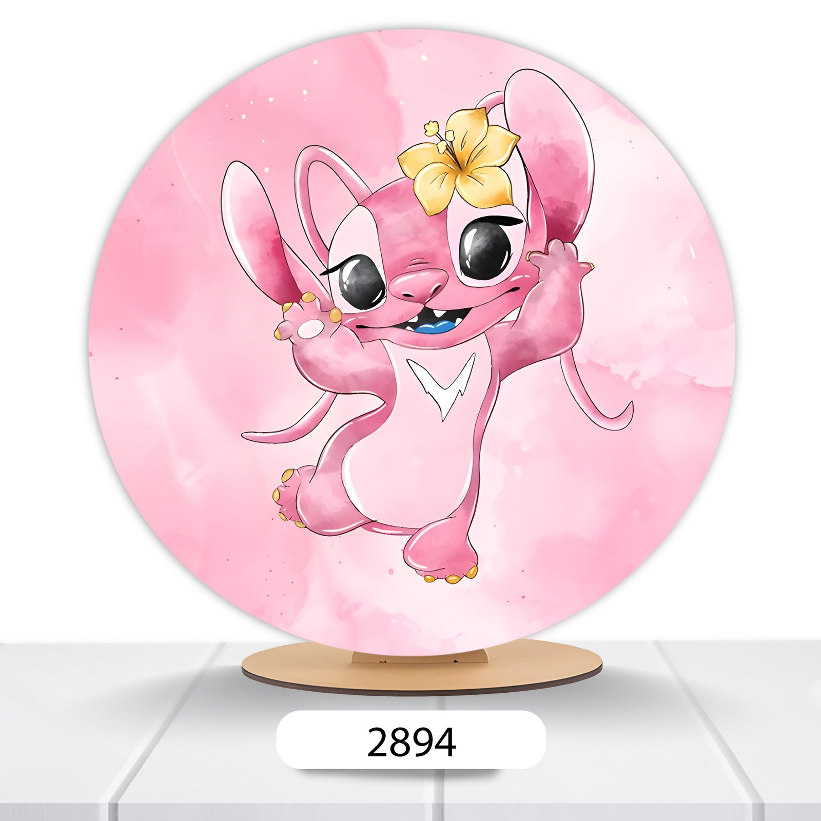Painel Redondo Lilo E Stitch 50x50cm - Imagem 3