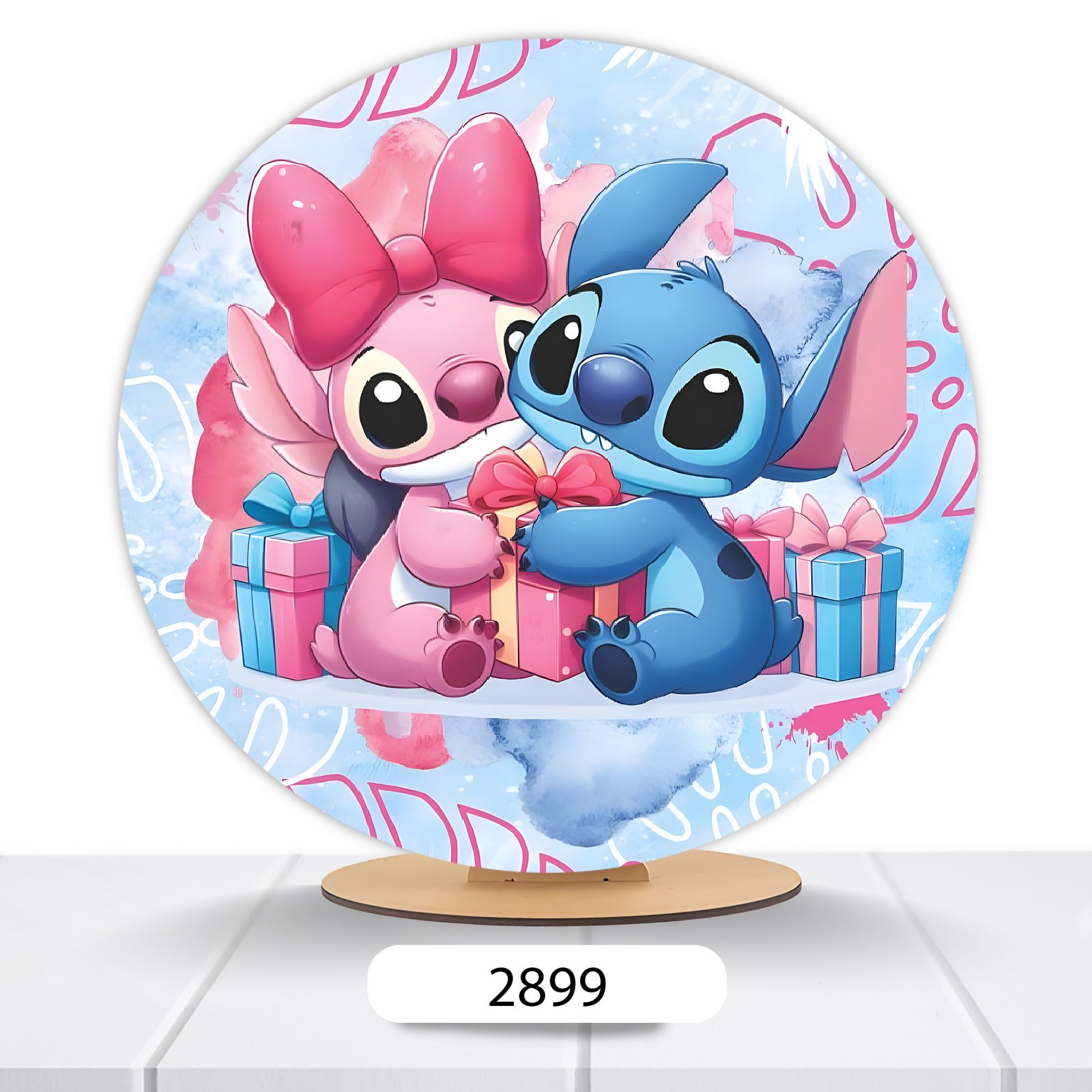 Painel Redondo Lilo E Stitch 50x50cm - Imagem 8