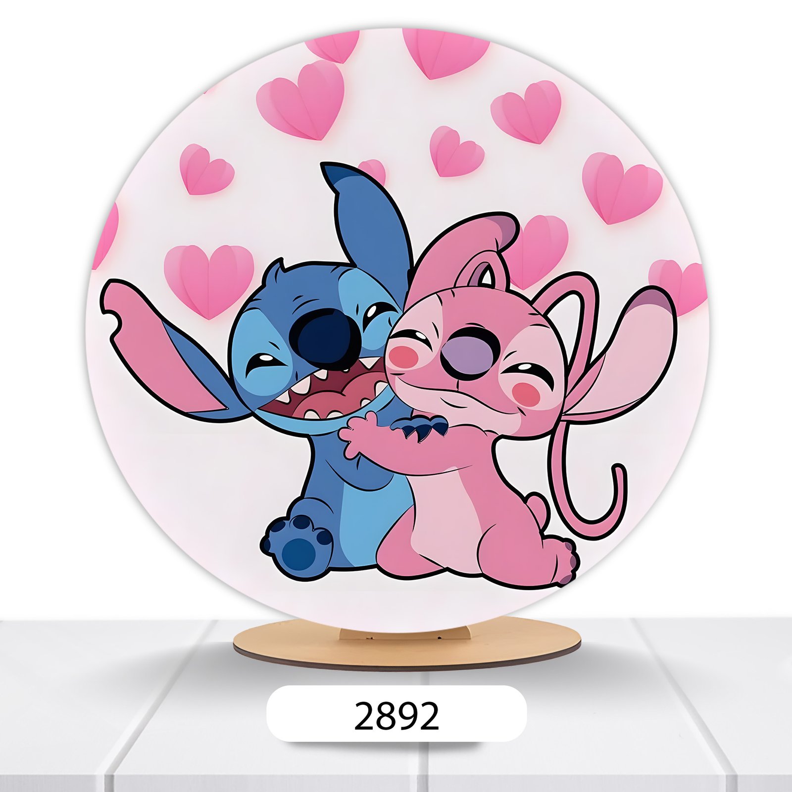 Painel Redondo Lilo E Stitch 50x50cm