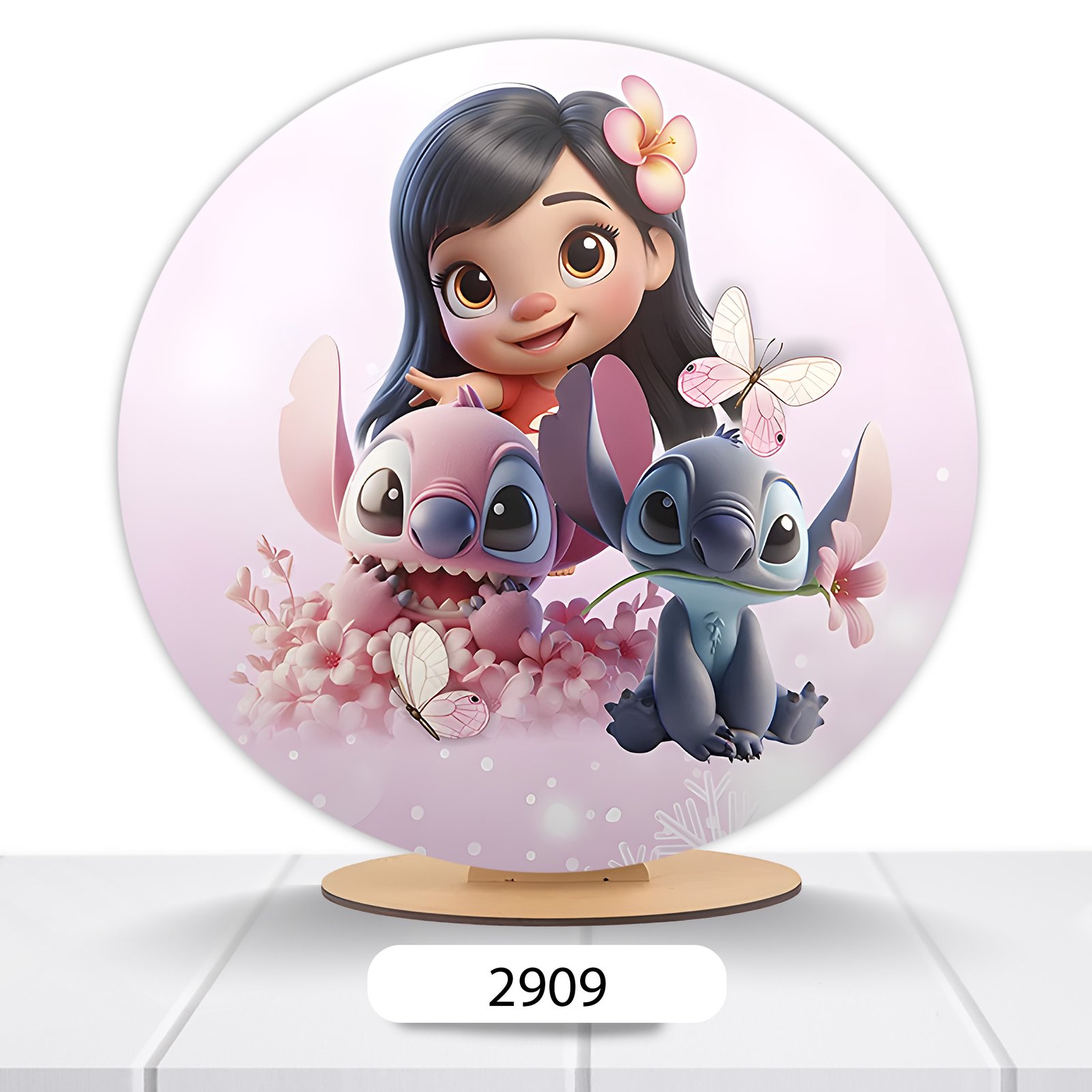 Painel Redondo Lilo E Stitch 50x50cm - Imagem 18