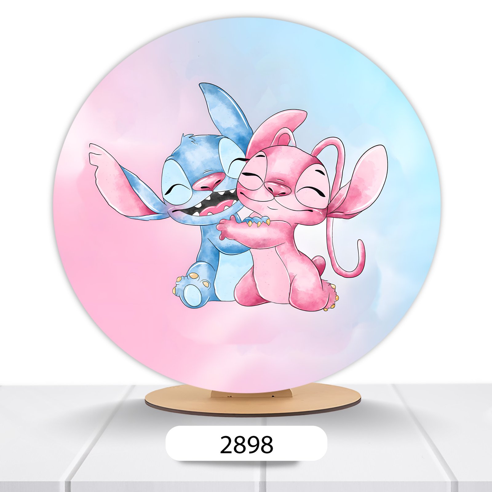 Painel Redondo Lilo E Stitch 50x50cm - Imagem 7