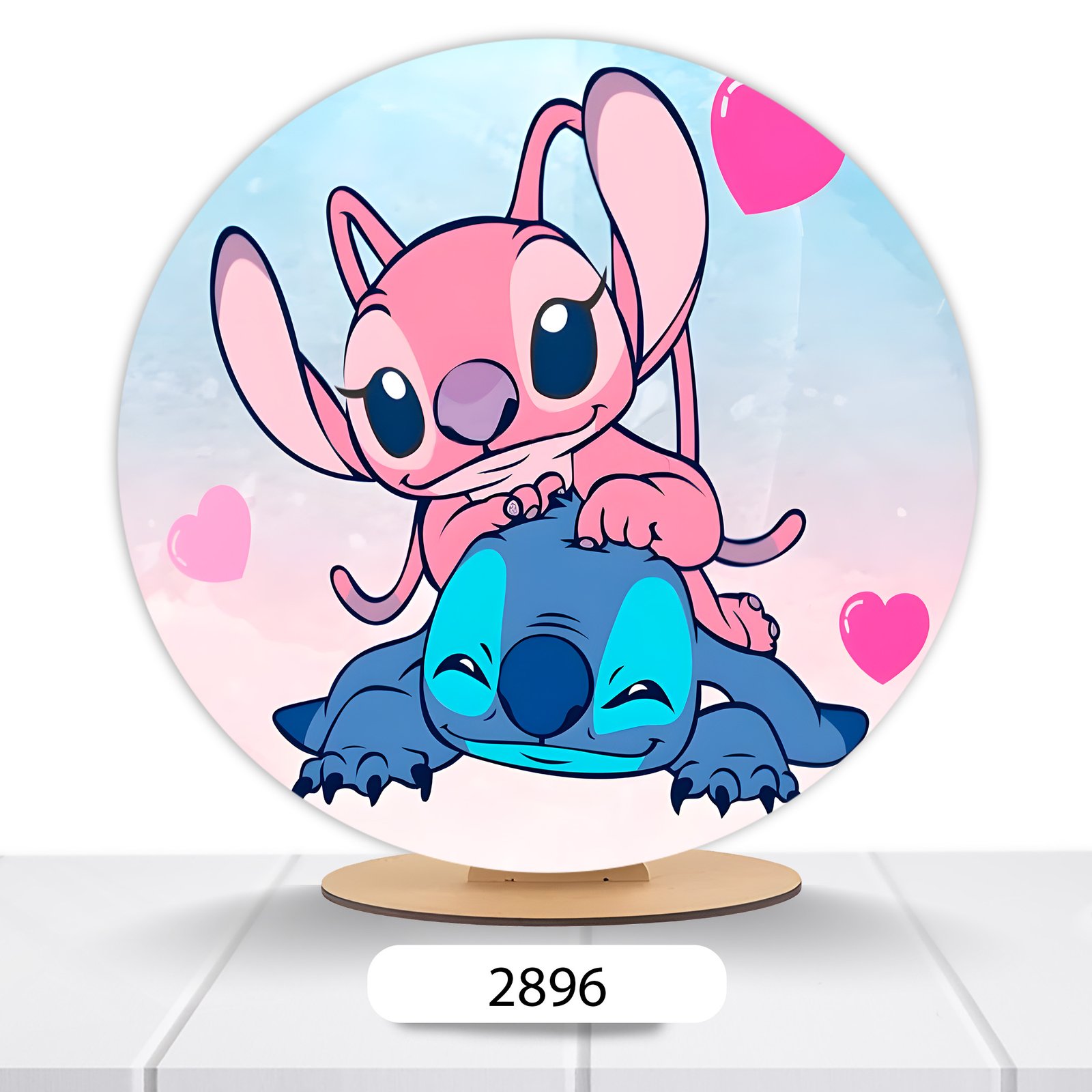 Painel Redondo Lilo E Stitch 50x50cm - Imagem 5