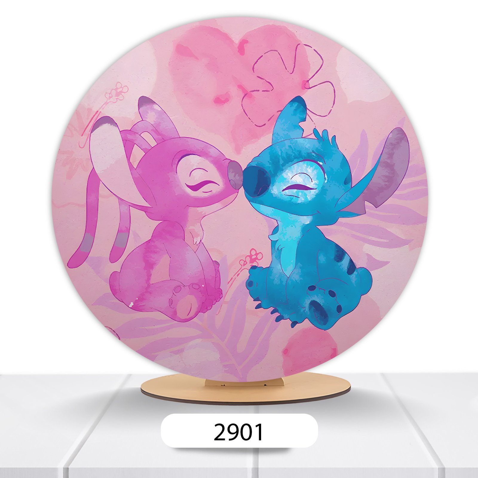 Painel Redondo Lilo E Stitch 50x50cm - Imagem 10