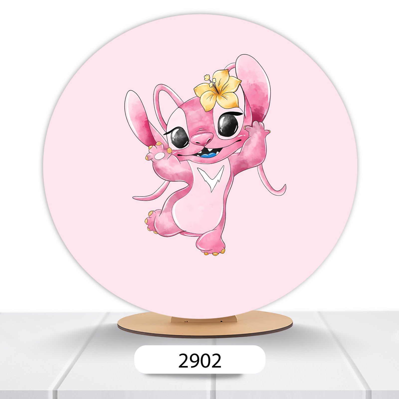 Painel Redondo Lilo E Stitch 50x50cm - Imagem 11