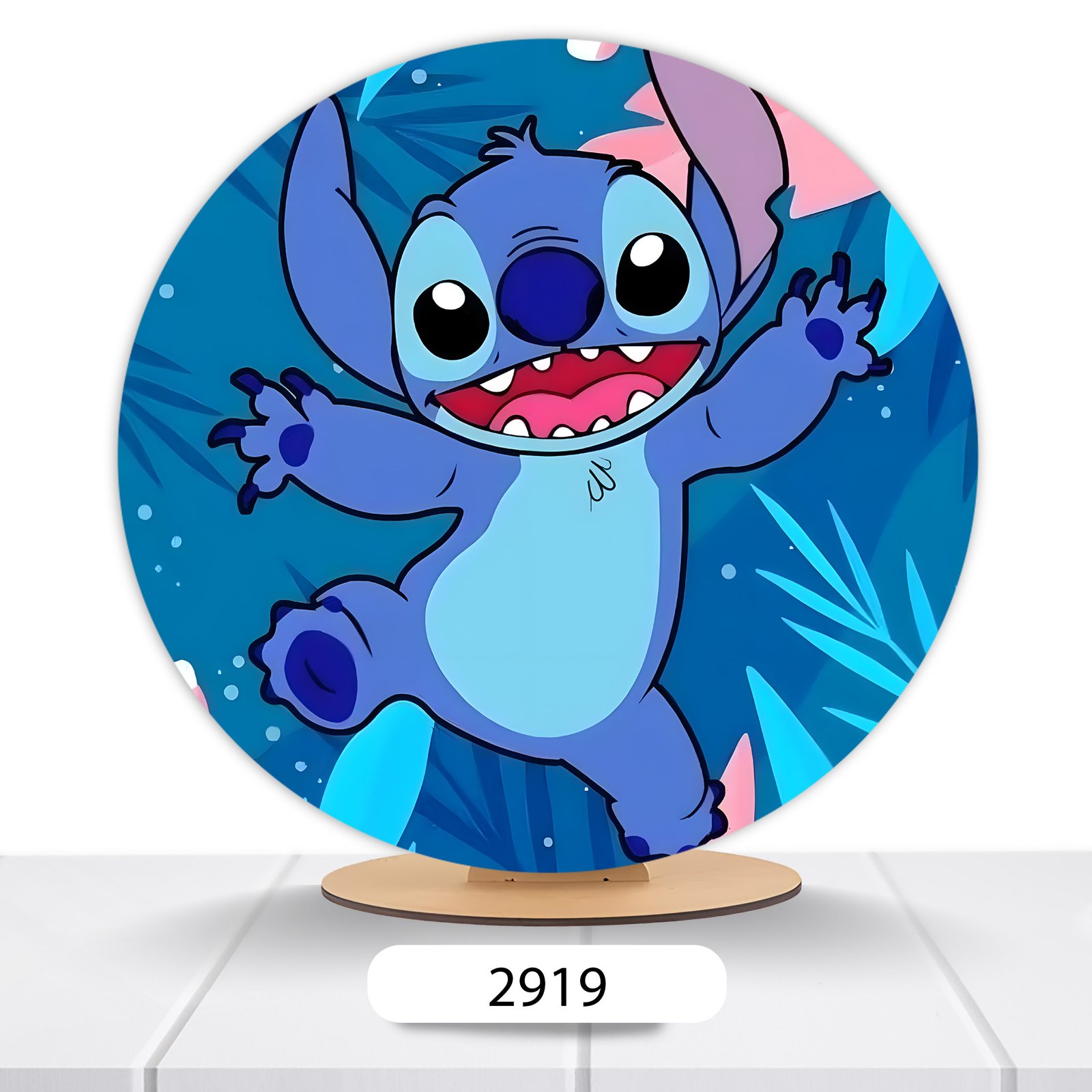 Painel Redondo Lilo E Stitch 50x50cm - Imagem 9