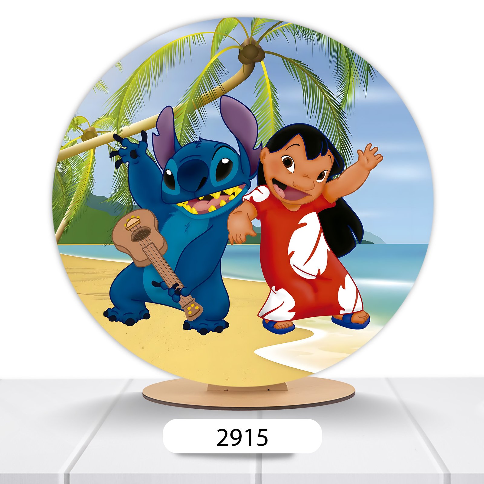 Painel Redondo Lilo E Stitch 50x50cm - Imagem 5
