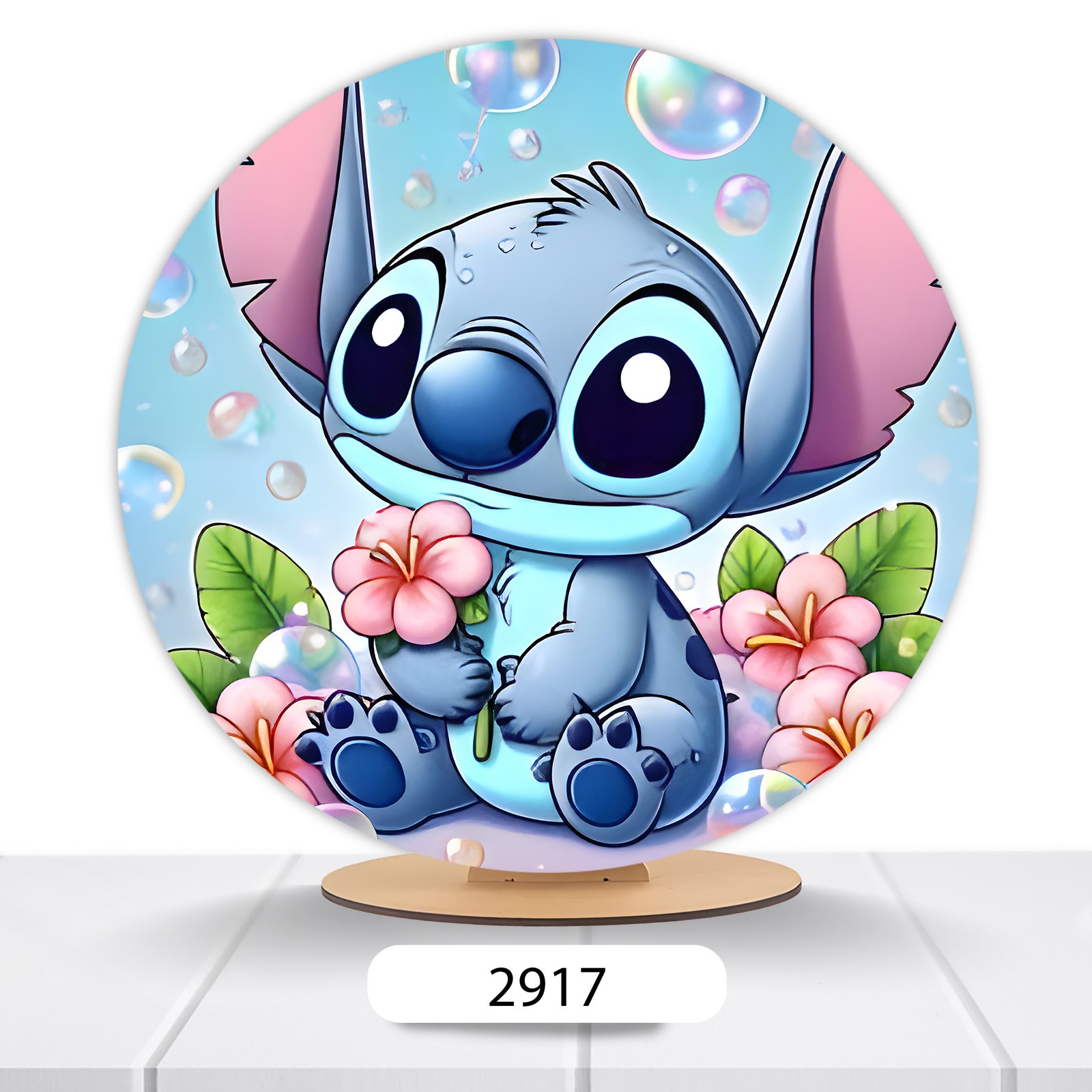 Painel Redondo Lilo E Stitch 50x50cm - Imagem 7