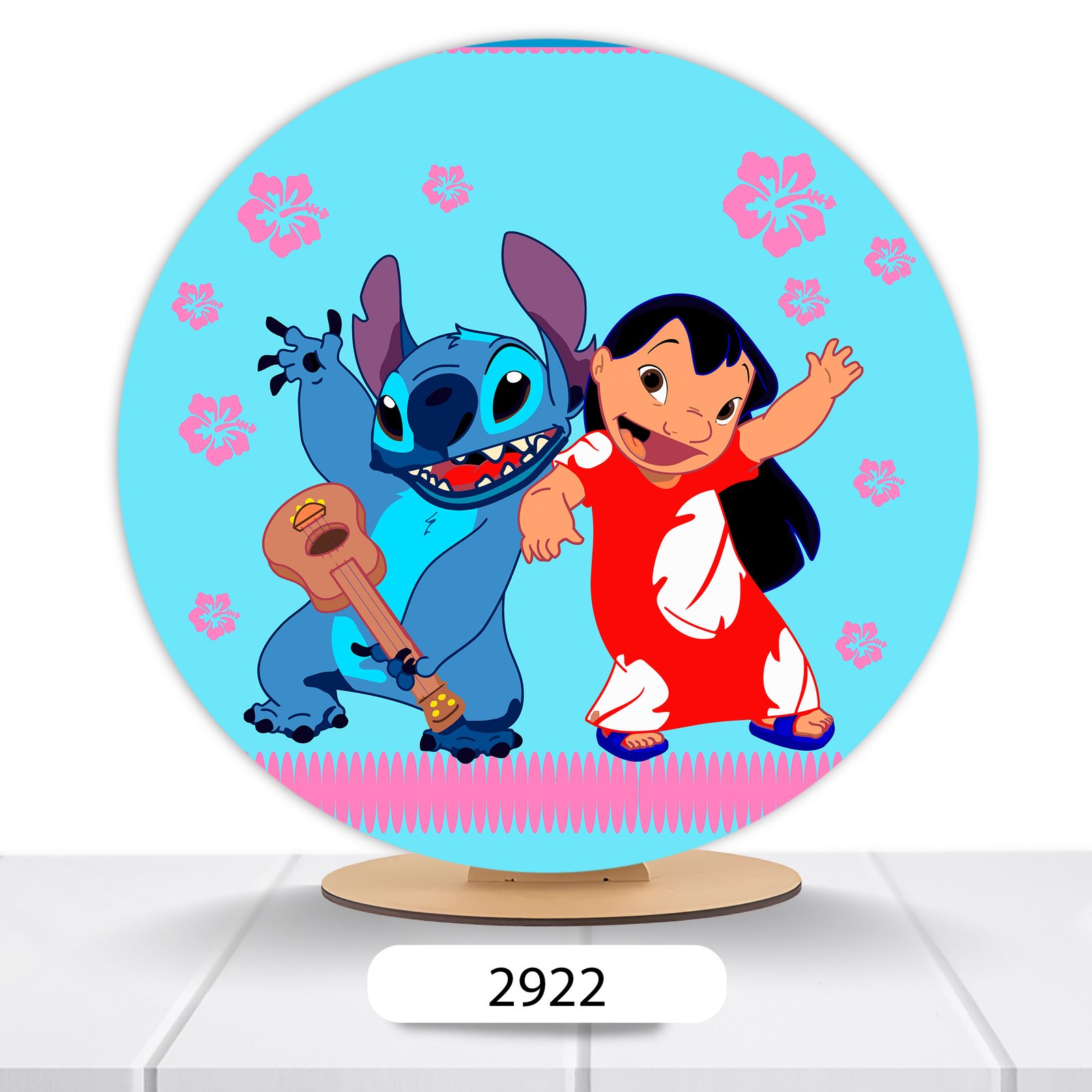 Painel Redondo Lilo E Stitch 50x50cm - Imagem 12