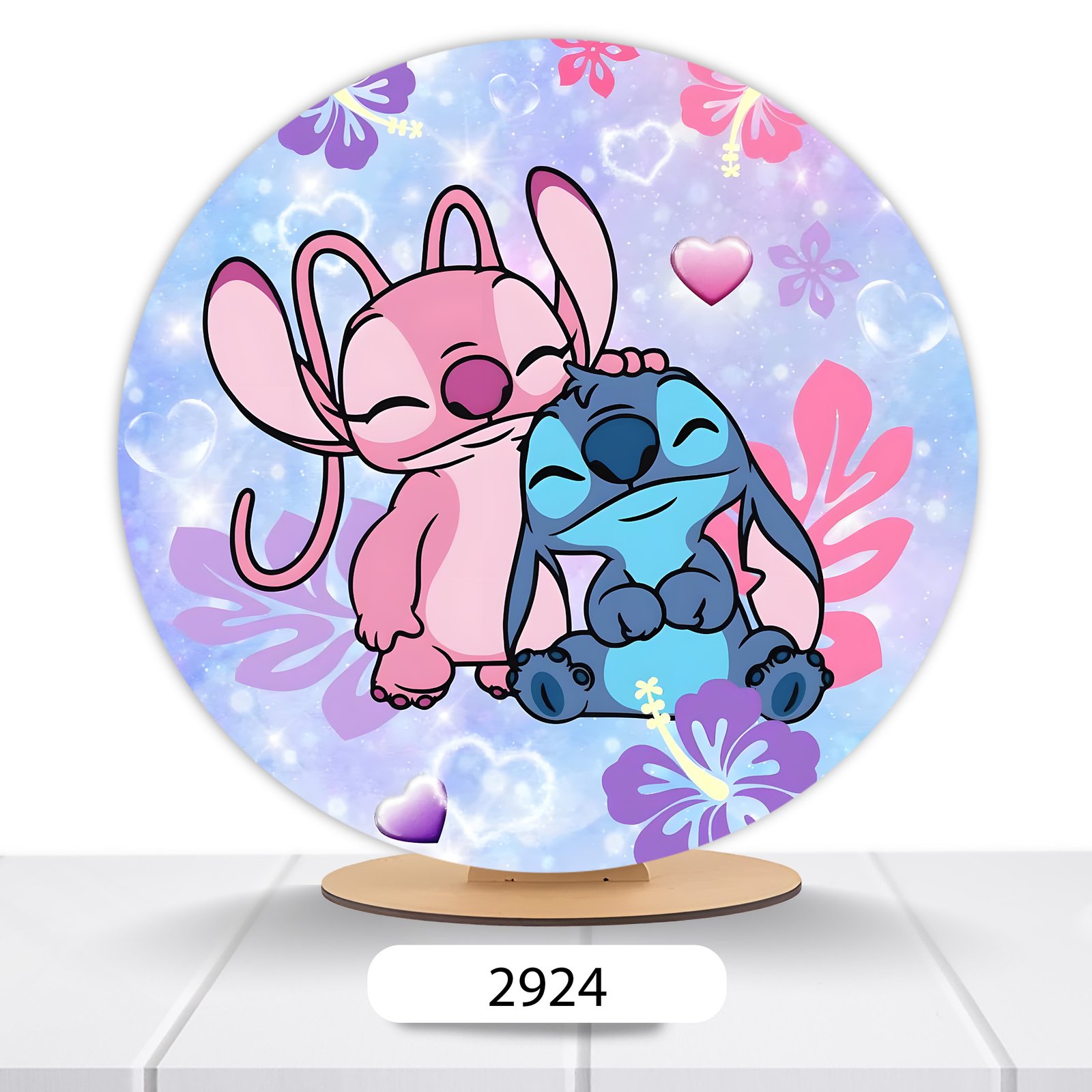 Painel Redondo Lilo E Stitch 50x50cm - Imagem 14