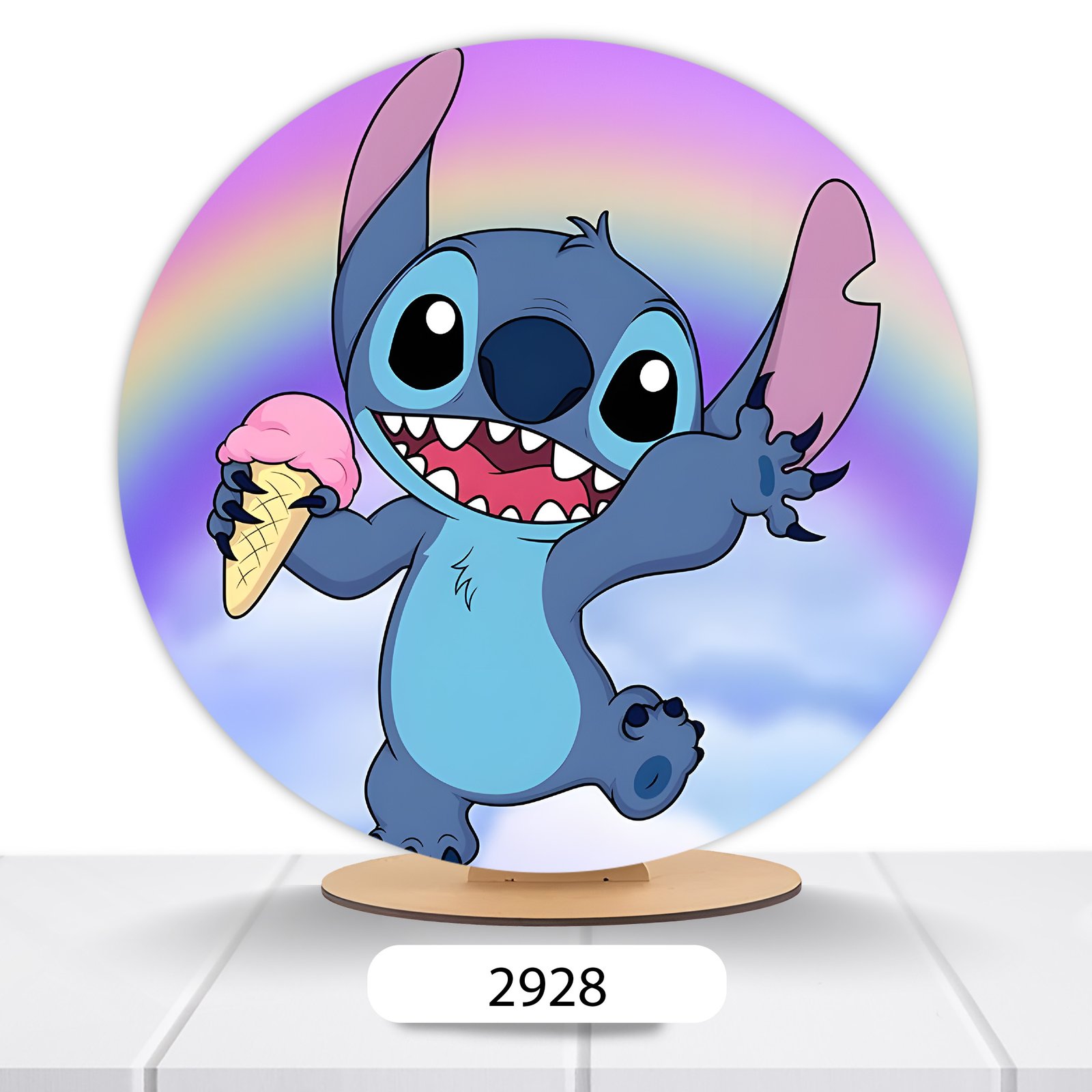 Painel Redondo Lilo E Stitch 50x50cm - Imagem 18
