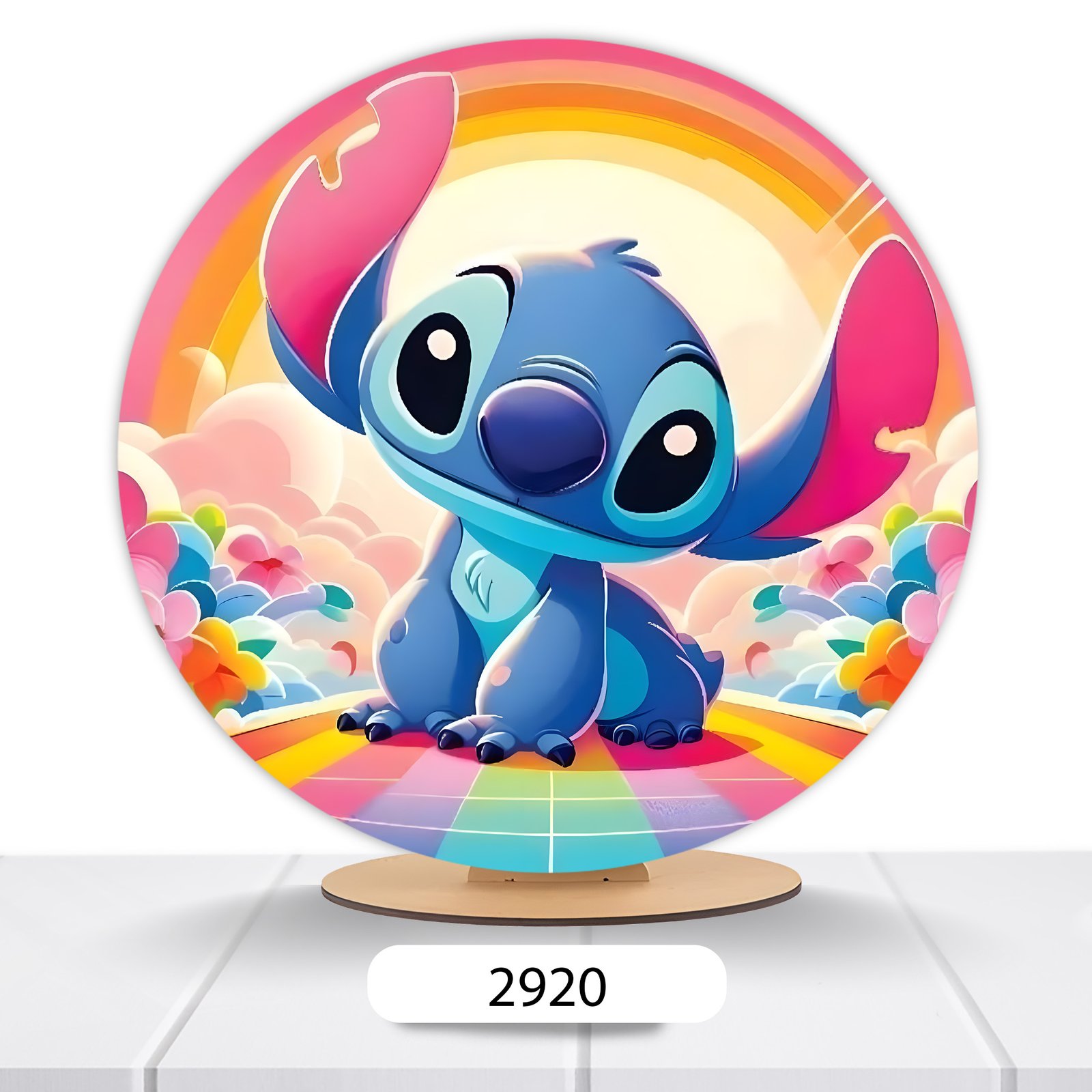 Painel Redondo Lilo E Stitch 50x50cm - Imagem 10