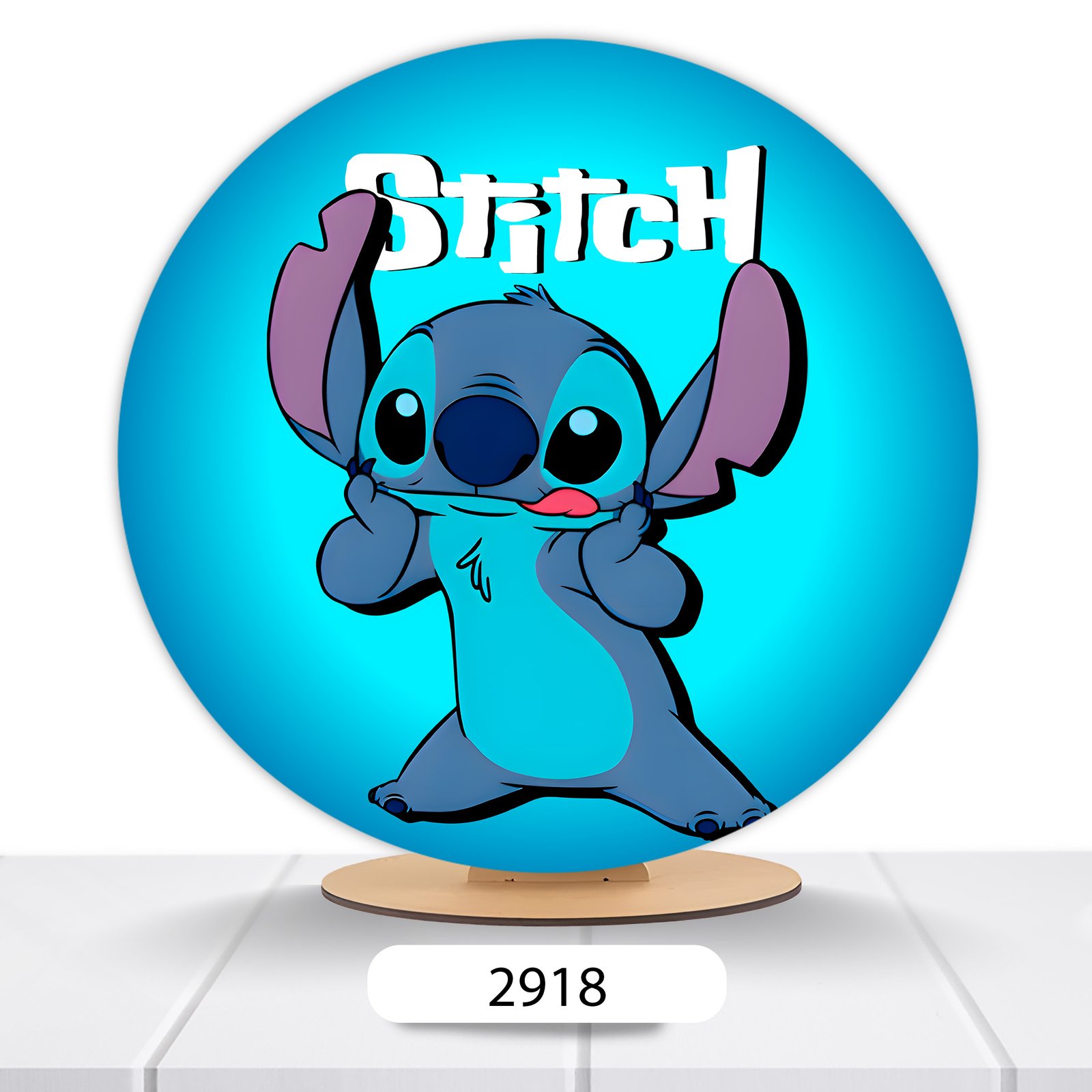 Painel Redondo Lilo E Stitch 50x50cm - Imagem 8