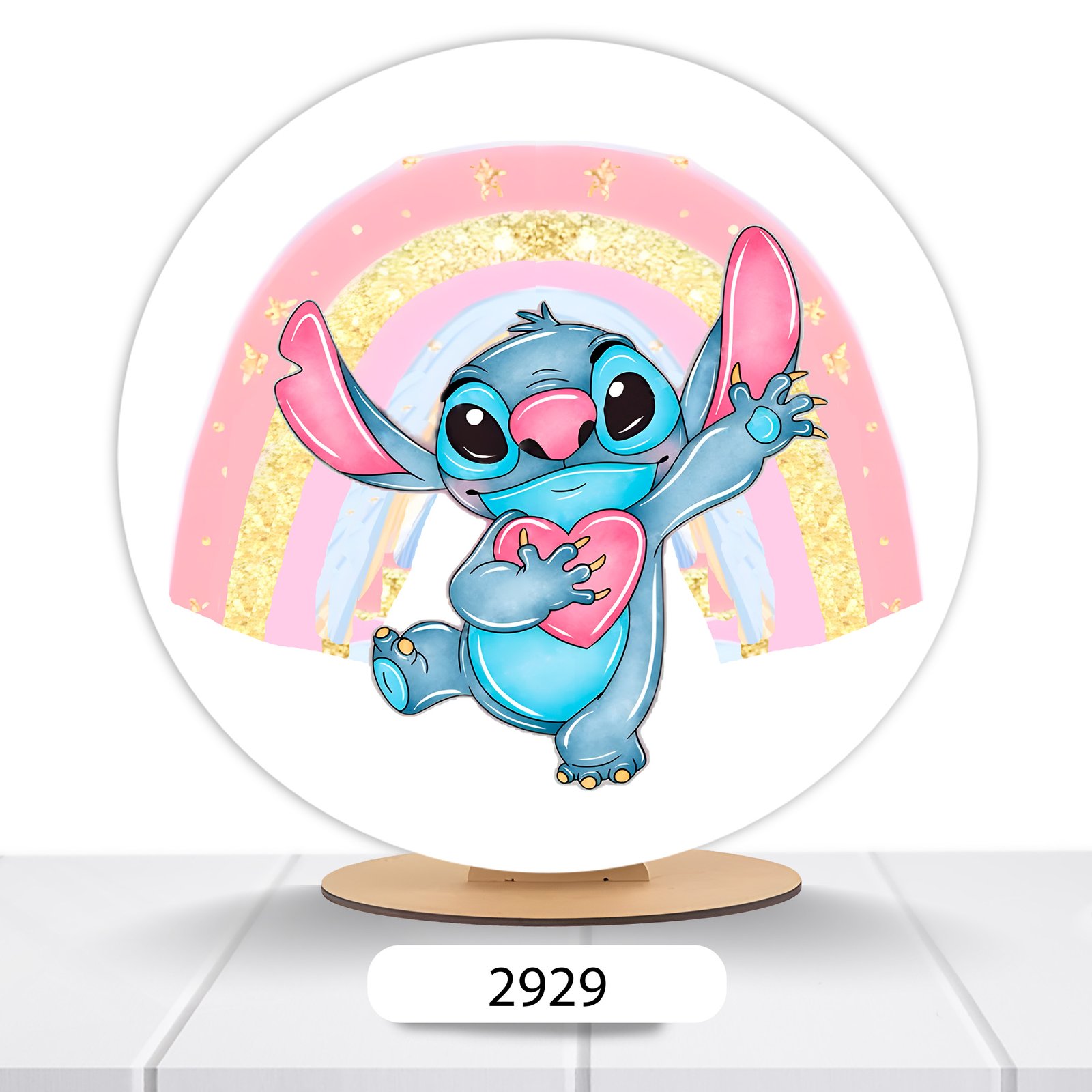 Painel Redondo Lilo E Stitch 50x50cm - Imagem 19
