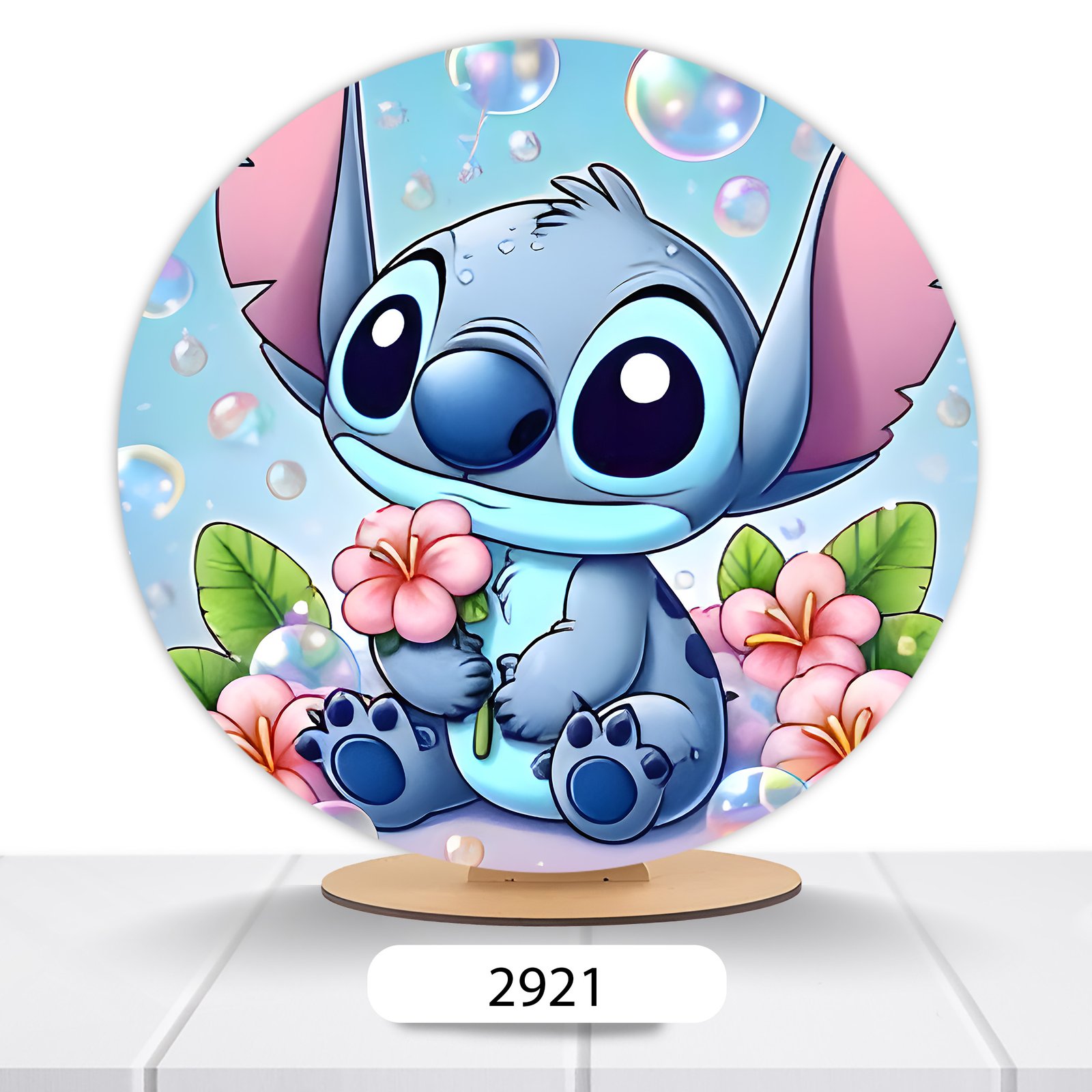 Painel Redondo Lilo E Stitch 50x50cm - Imagem 11