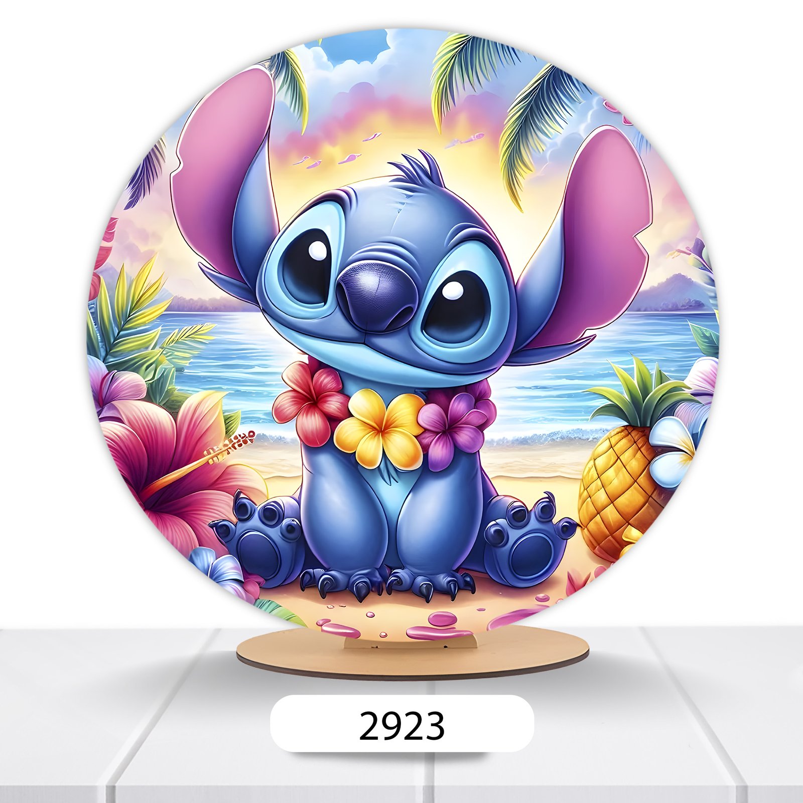 Painel Redondo Lilo E Stitch 50x50cm - Imagem 13